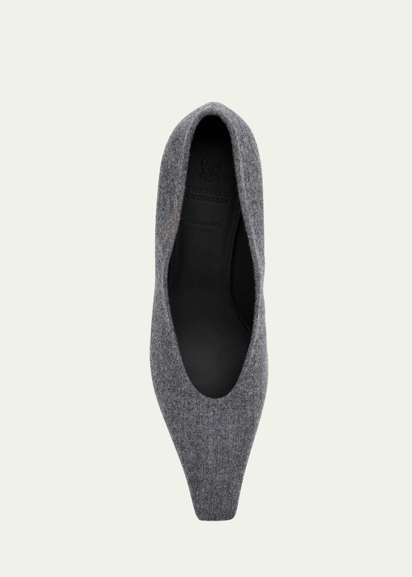 Brunello Cucinelli Flannel Wool Monili-Heel Pumps Image 6 of 6