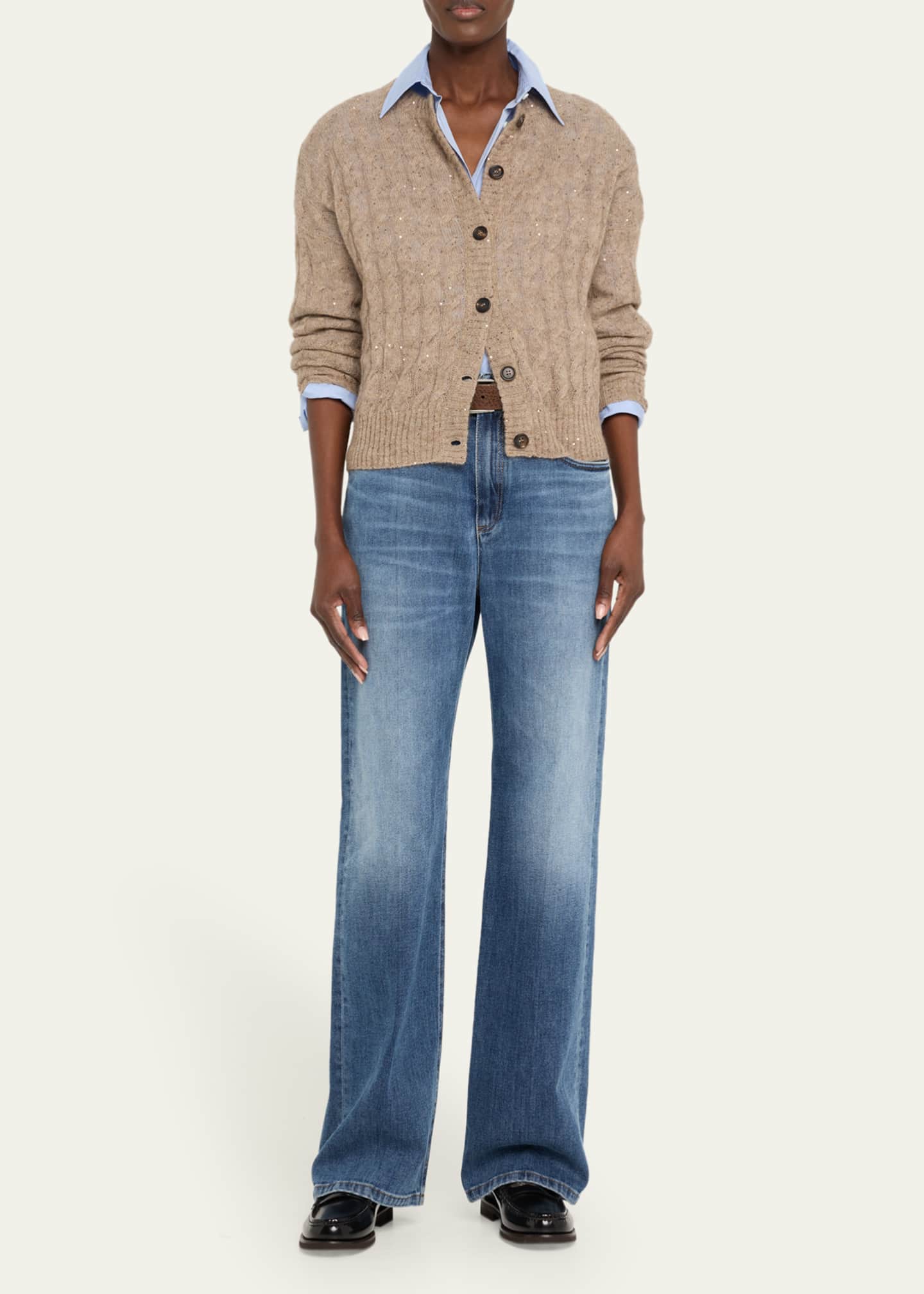 Brunello Cucinelli Leather Monili Penny Loafers Image 3 of 6