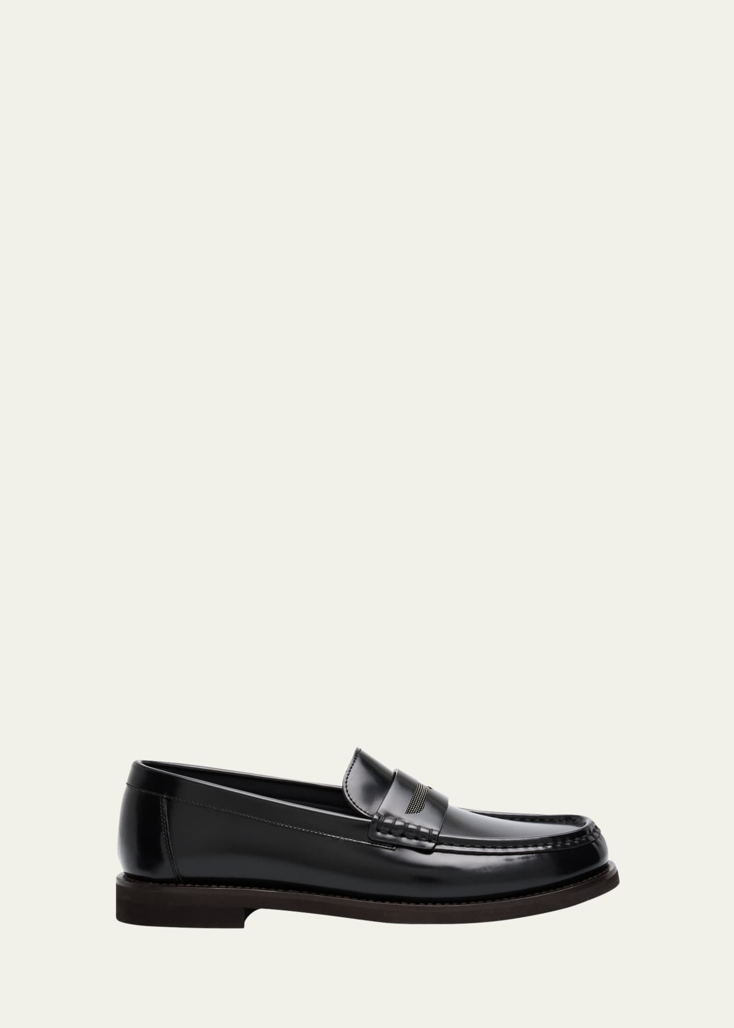 Brunello Cucinelli Leather Monili Penny Loafers Image 1 of 6