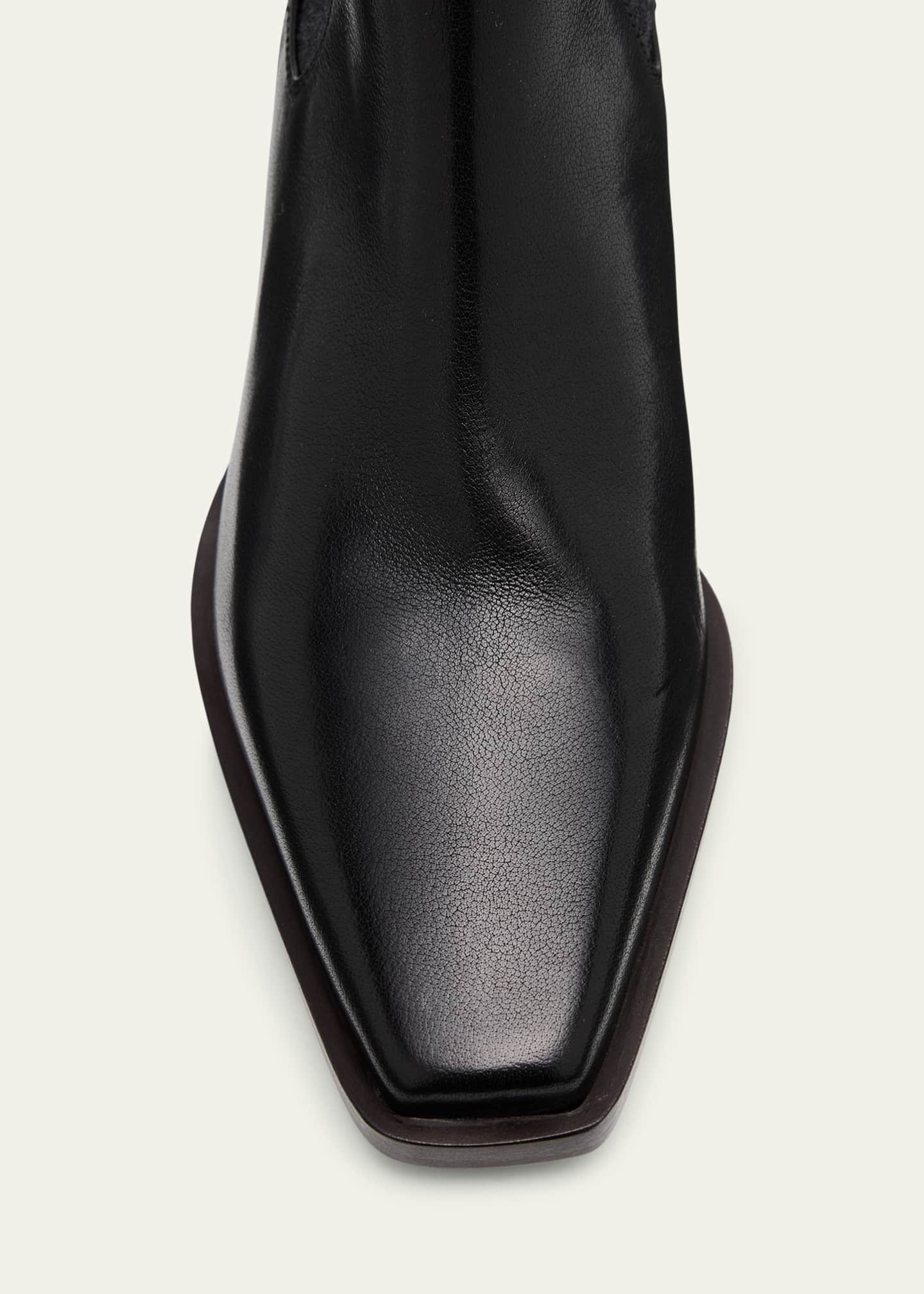 Brunello Cucinelli Leather Wool Western Chelsea Booties Image 4 of 4