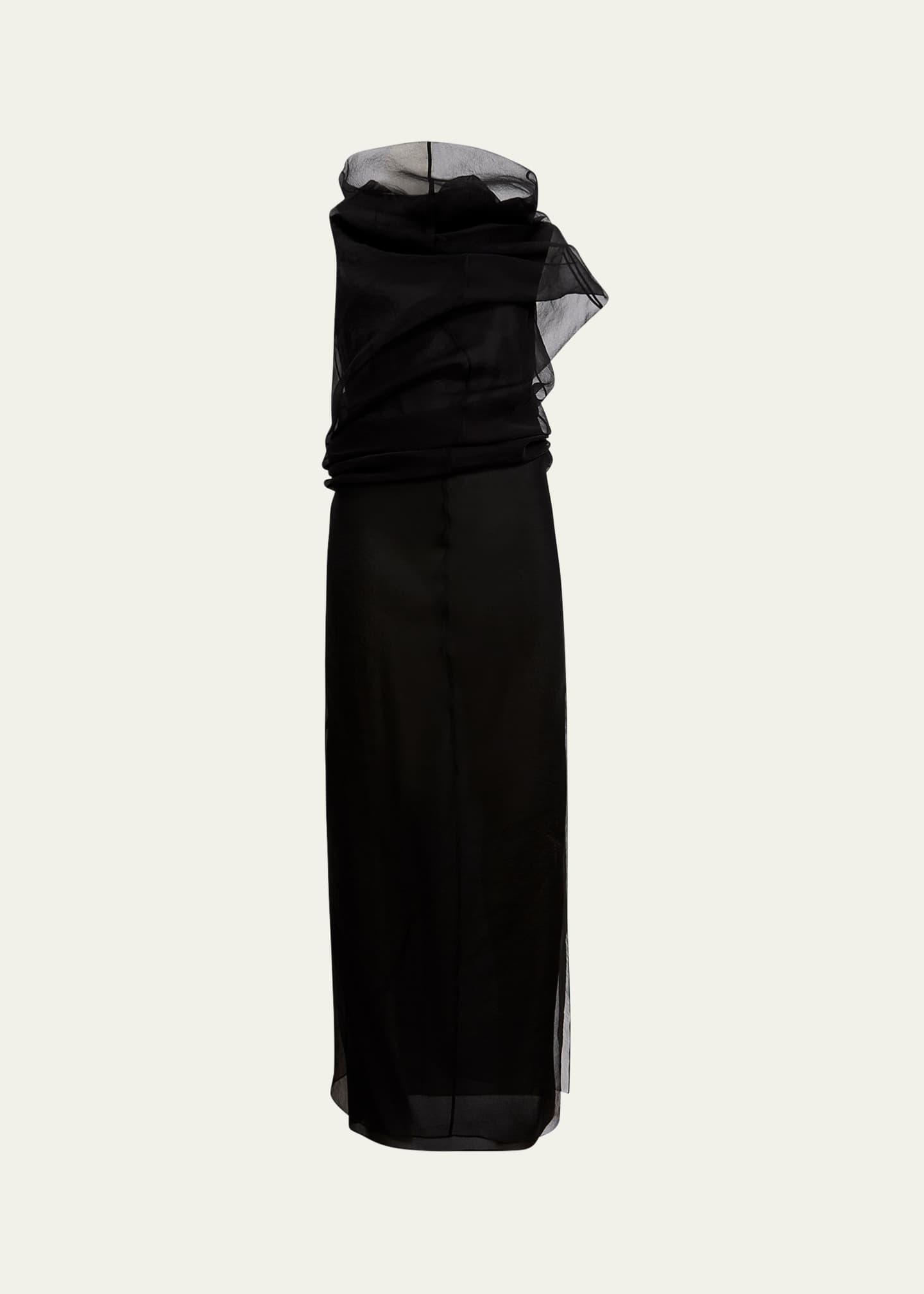 Khaite Jeanty Long Silk Gauze Dress Image 1 of 5