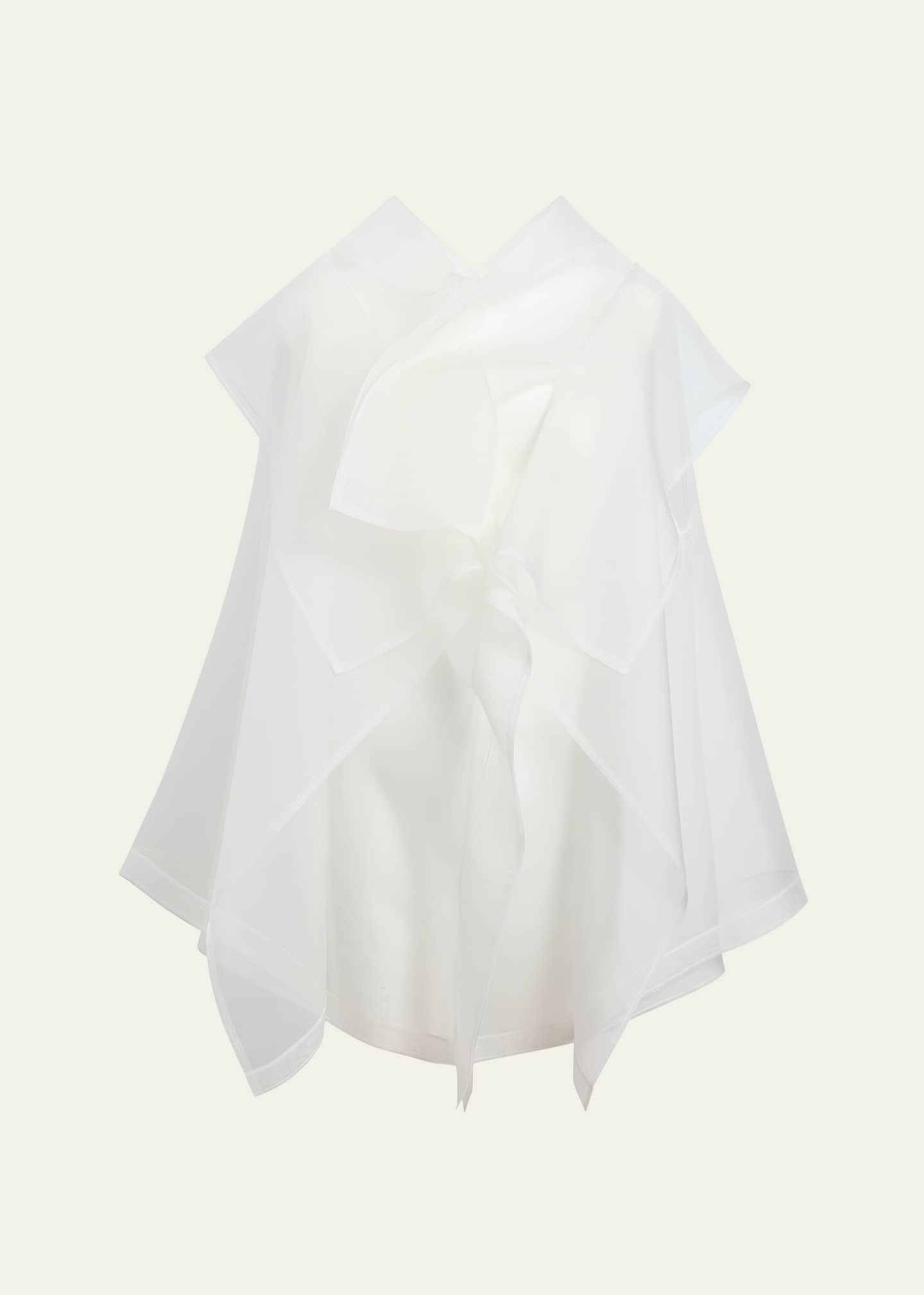 Khaite Santana Oversized Ruffle Silk Organza Top Image 1 of 5
