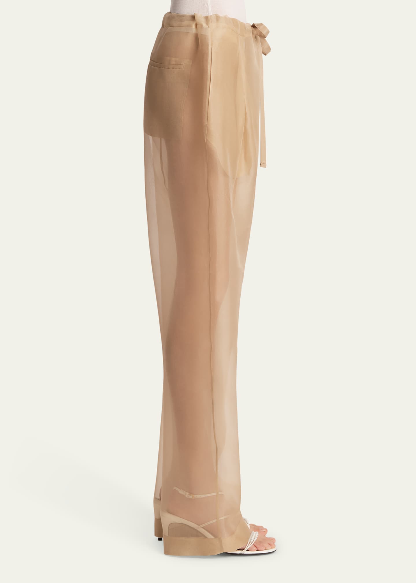 Khaite Trenton Drawstring Sheer Pants Image 3 of 5