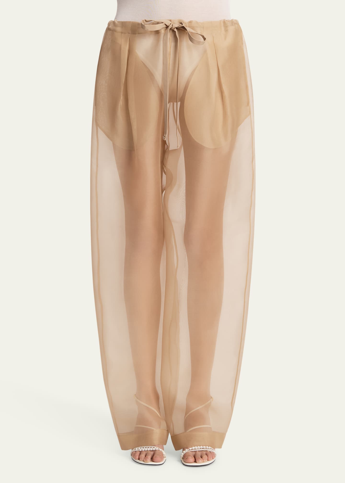 Khaite Trenton Drawstring Sheer Pants Image 4 of 5