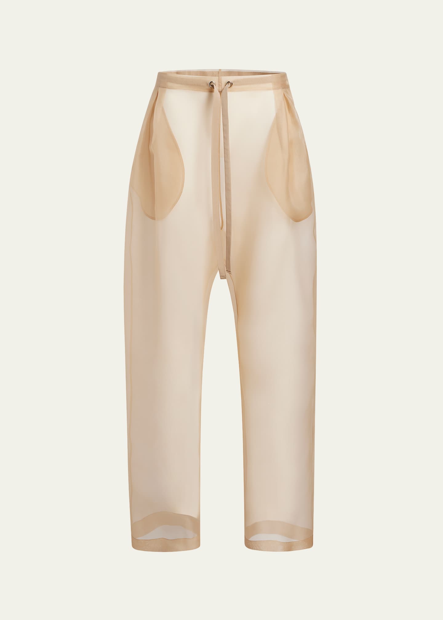 Khaite Trenton Drawstring Sheer Pants Image 1 of 5