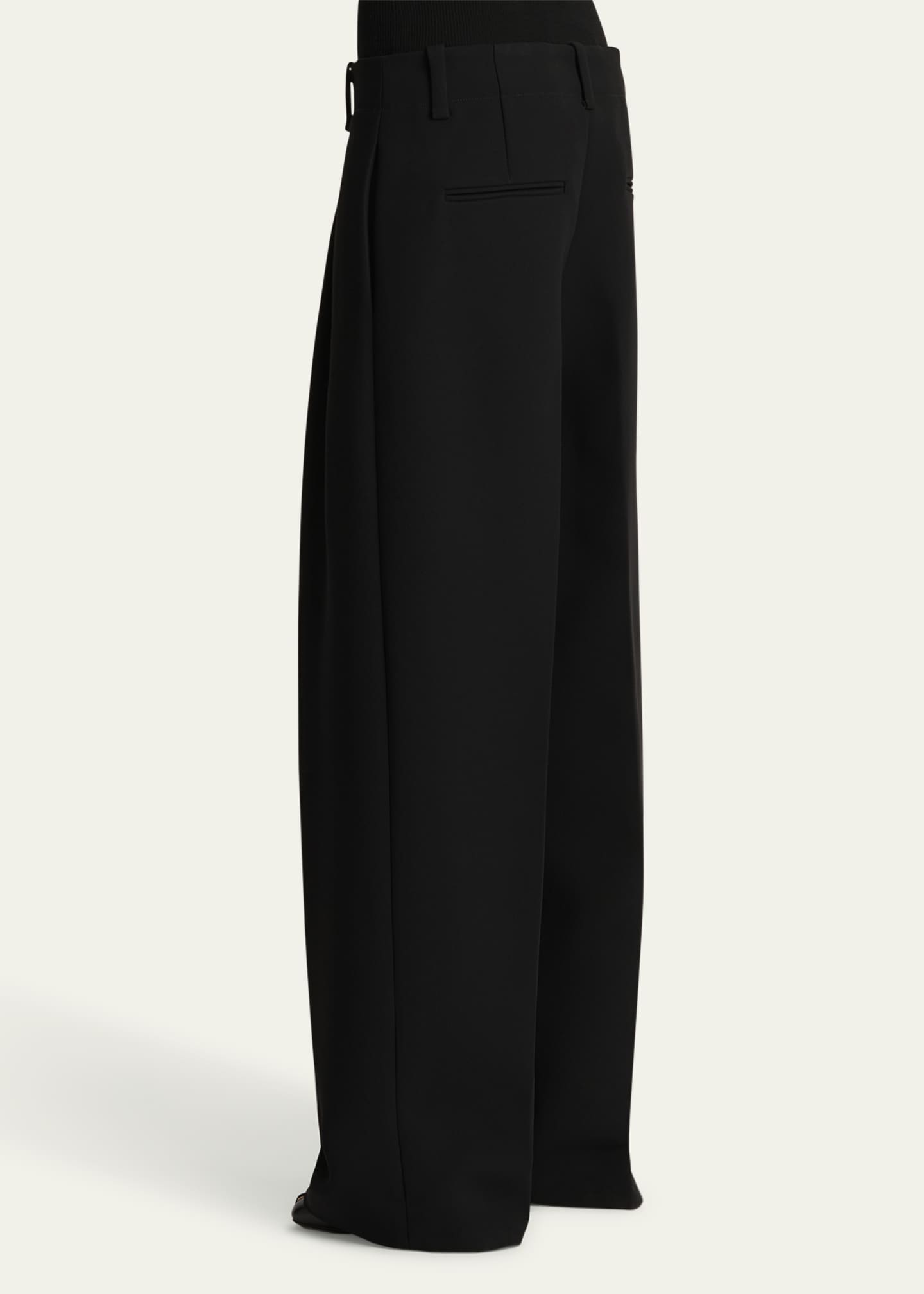 Khaite Lenton Pintuck Wool Pants Image 3 of 5
