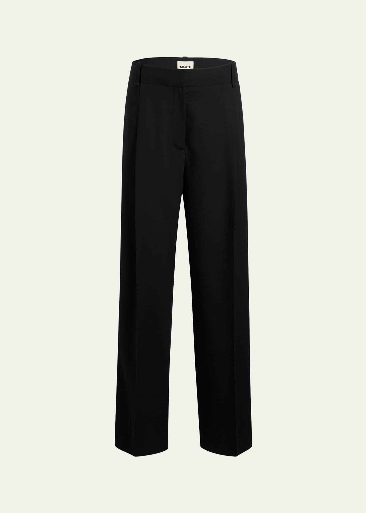 Khaite Lenton Pintuck Wool Pants Image 1 of 5