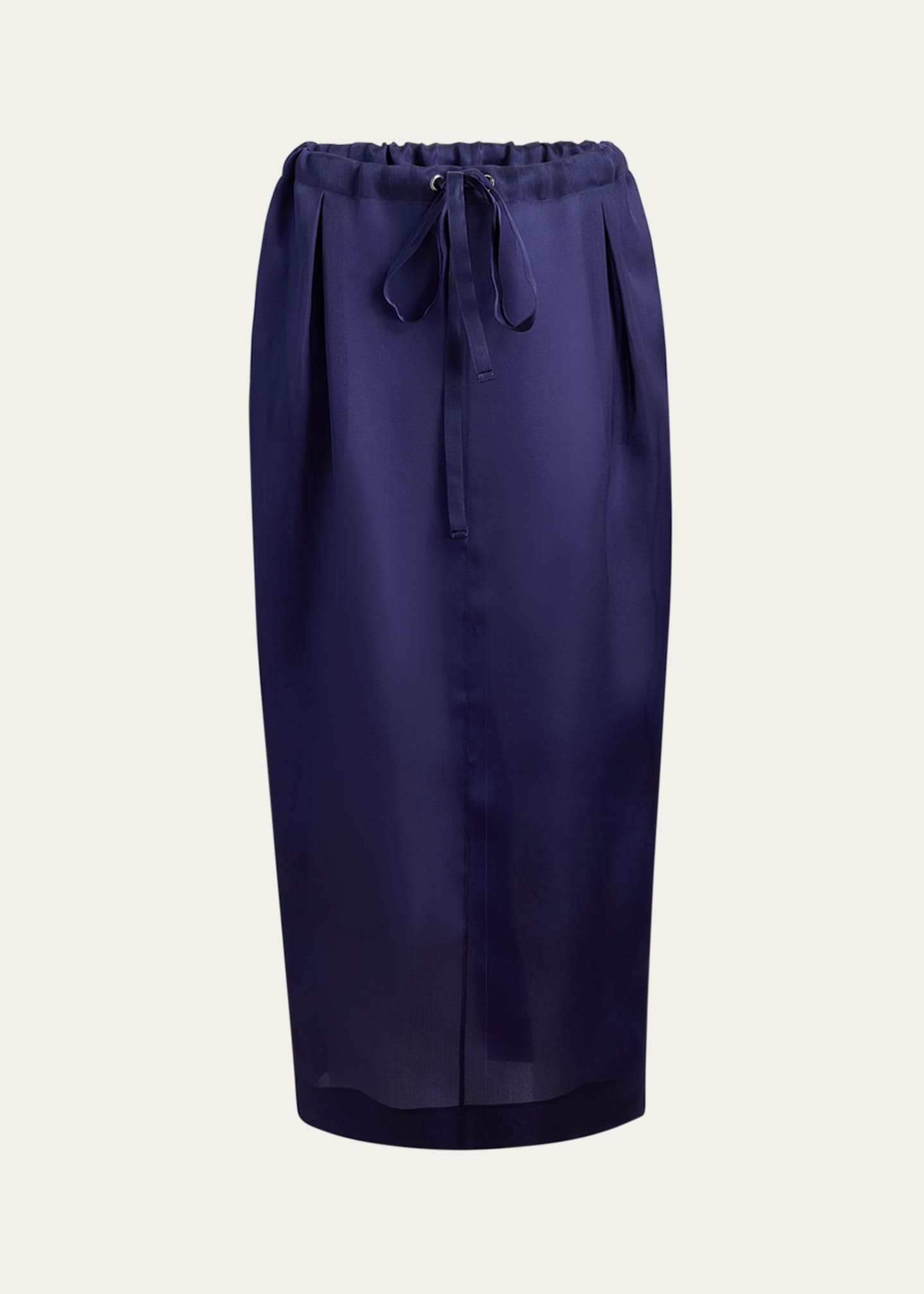 Khaite Chenton Long Drawcord Silk Skirt Image 1 of 5