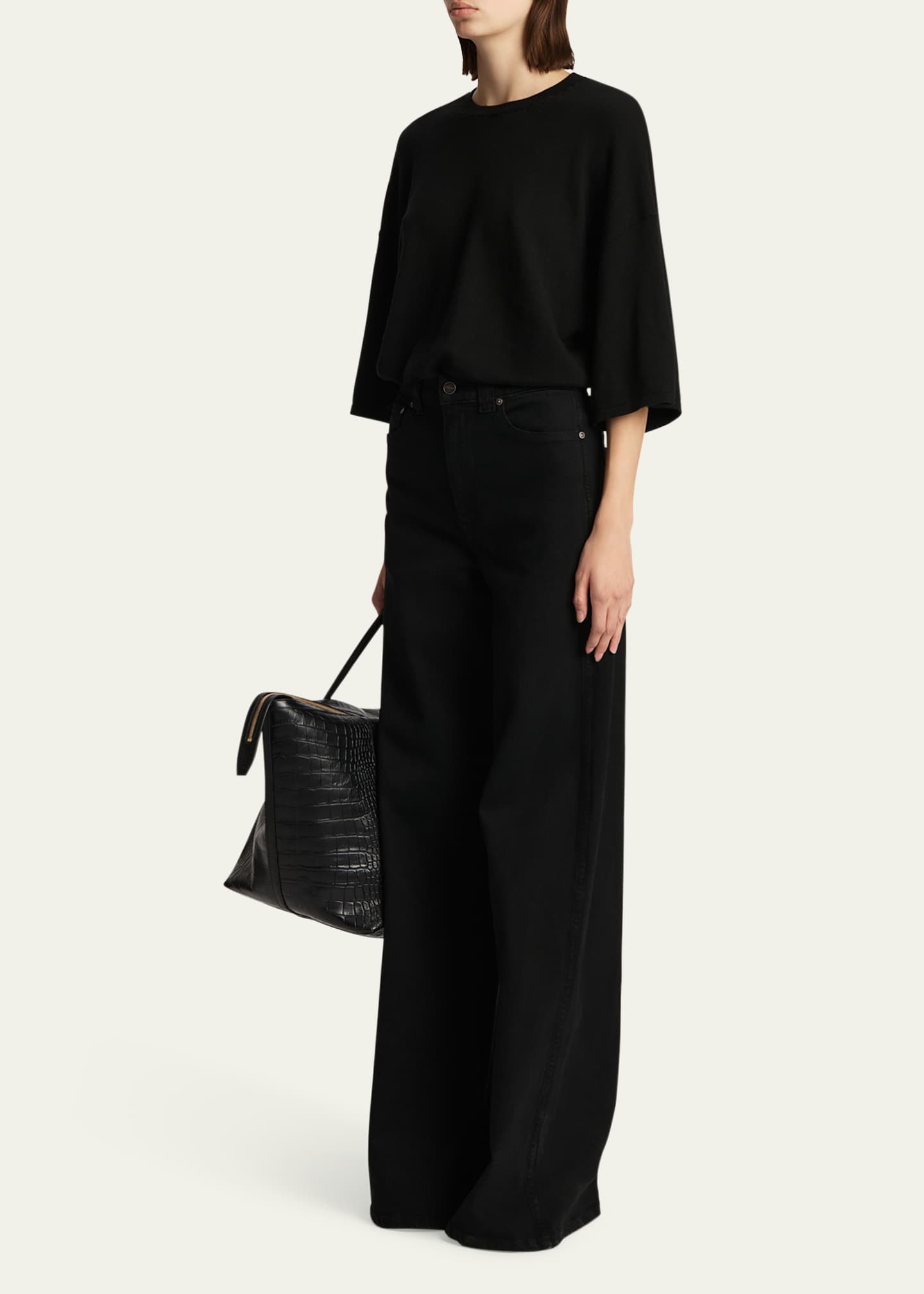 Khaite Simon Boxy Wool-Blend Bodysuit Image 2 of 5