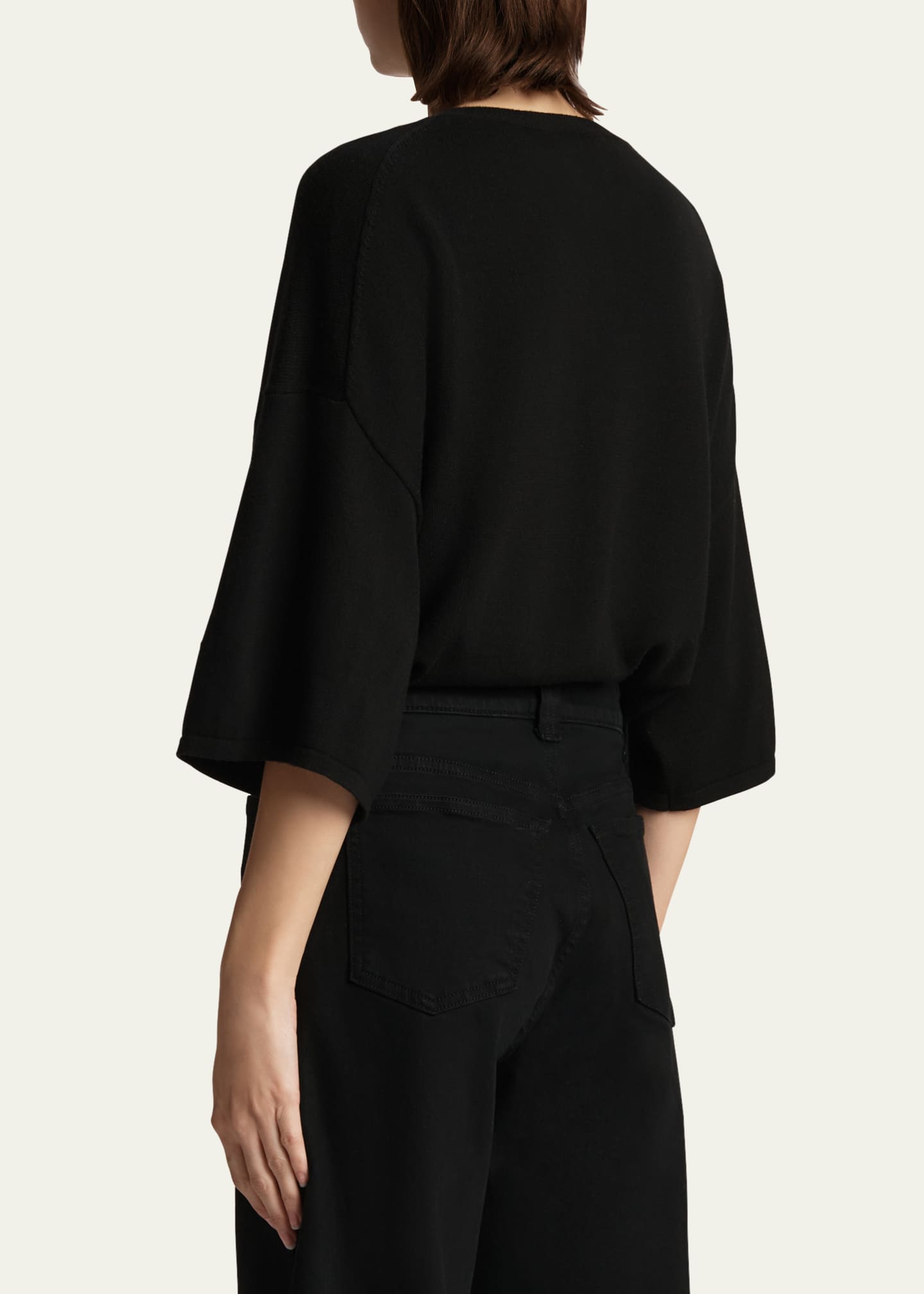 Khaite Simon Boxy Wool-Blend Bodysuit Image 3 of 5