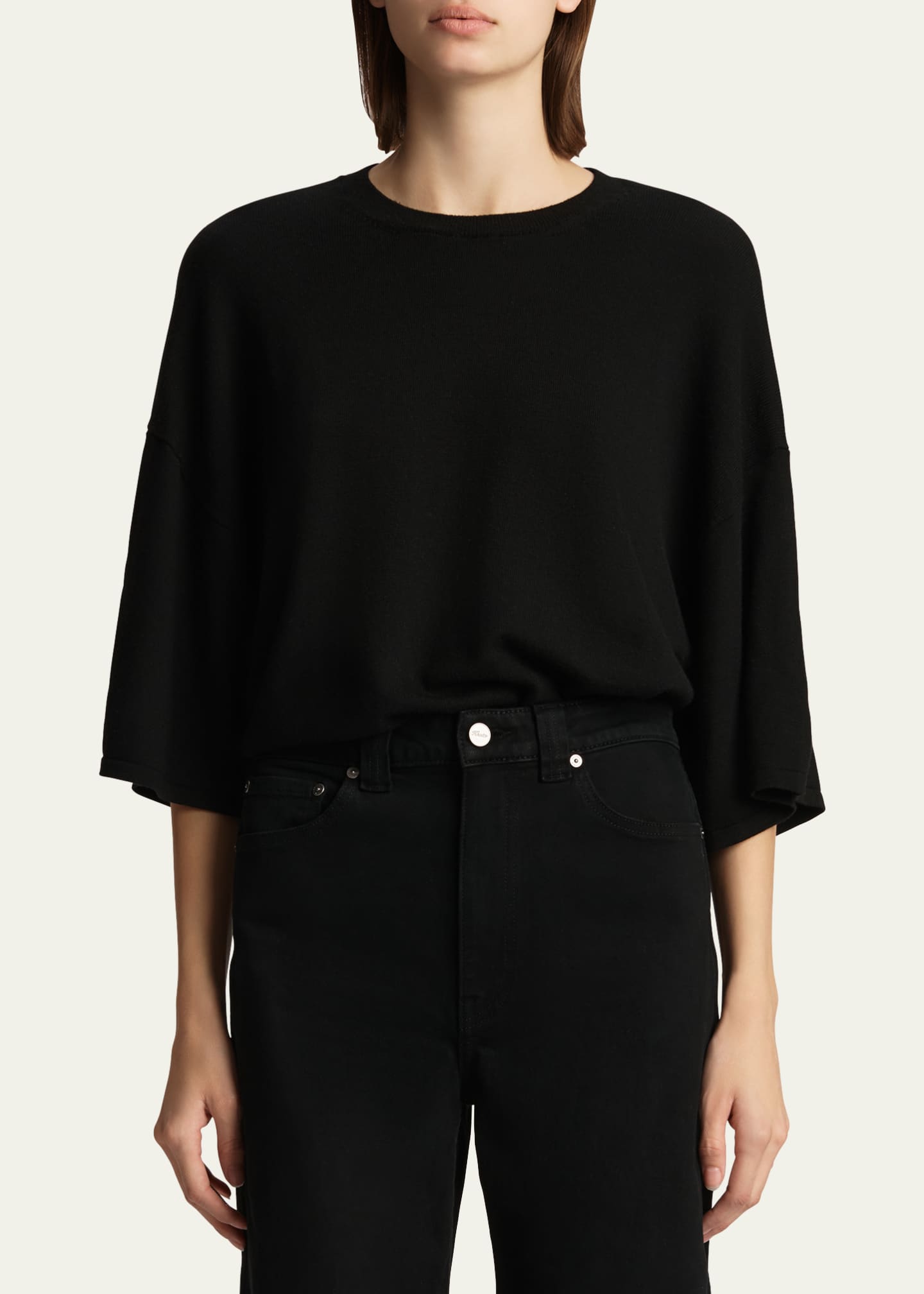 Khaite Simon Boxy Wool-Blend Bodysuit Image 4 of 5