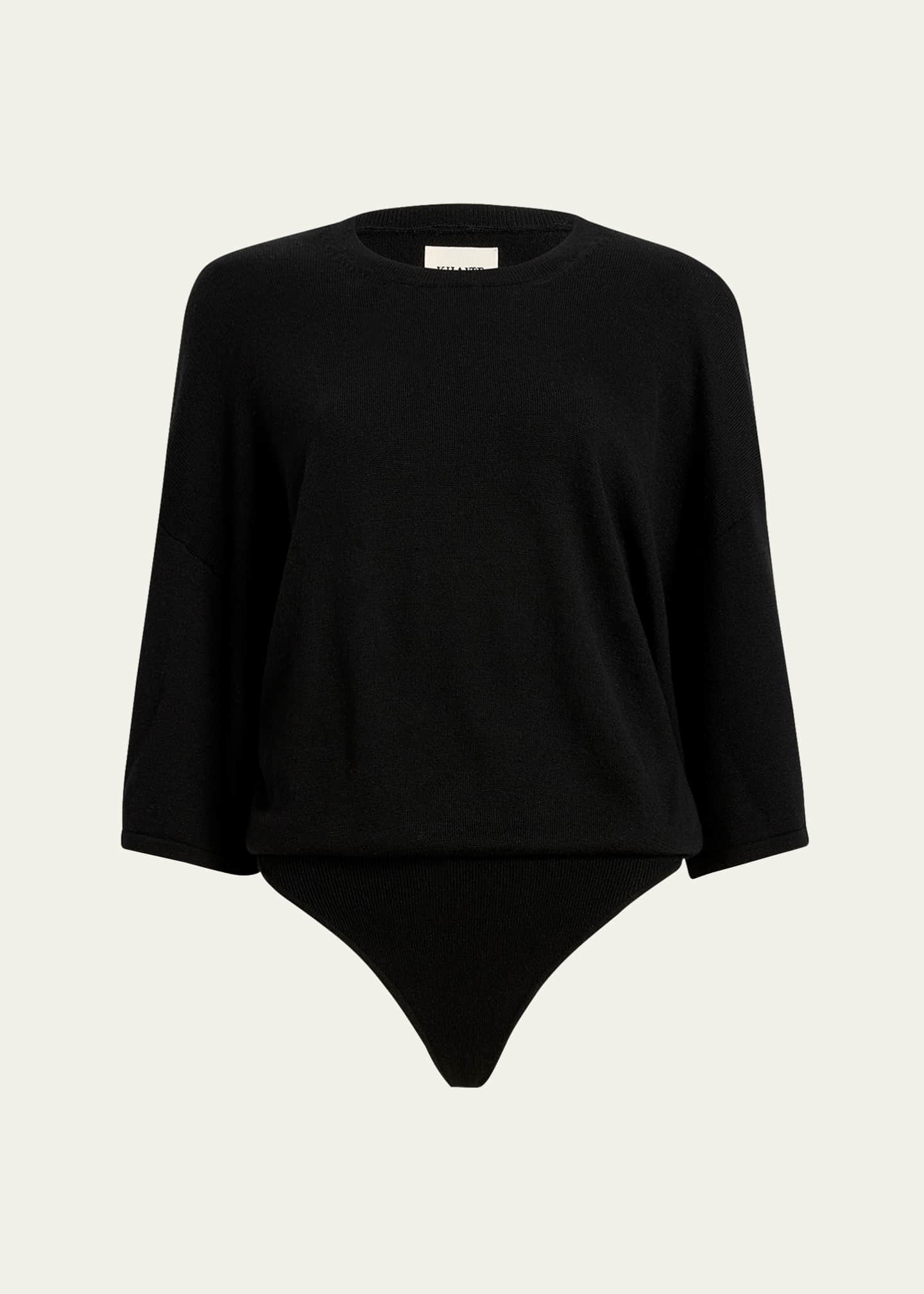 Khaite Simon Boxy Wool-Blend Bodysuit Image 1 of 5