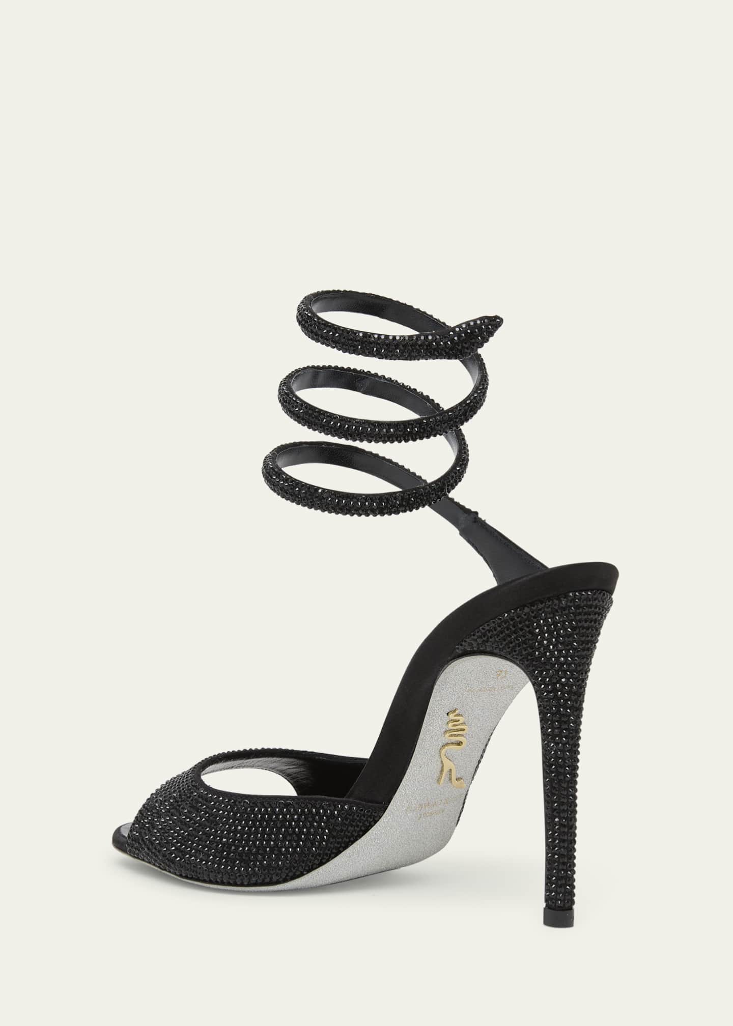 RENE CAOVILLA レネカオヴィラ　スネーク　ハイヒール Rene Caovilla Mirror Snake-Wrap Stiletto Sandals - Bergdorf Goodman