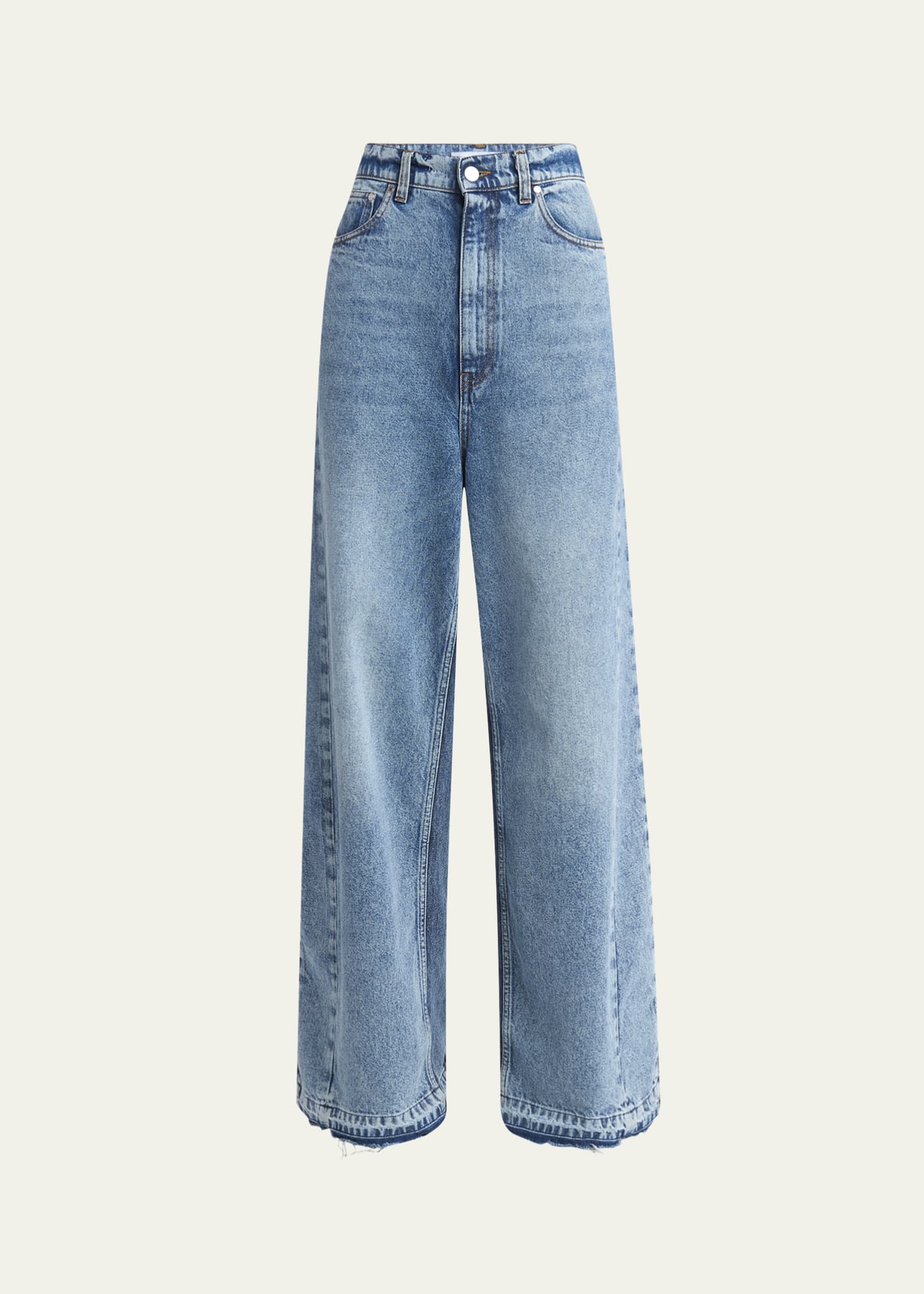Stella McCartney Two Tonal Paneled Wide Leg Jeans Image 1 of 5