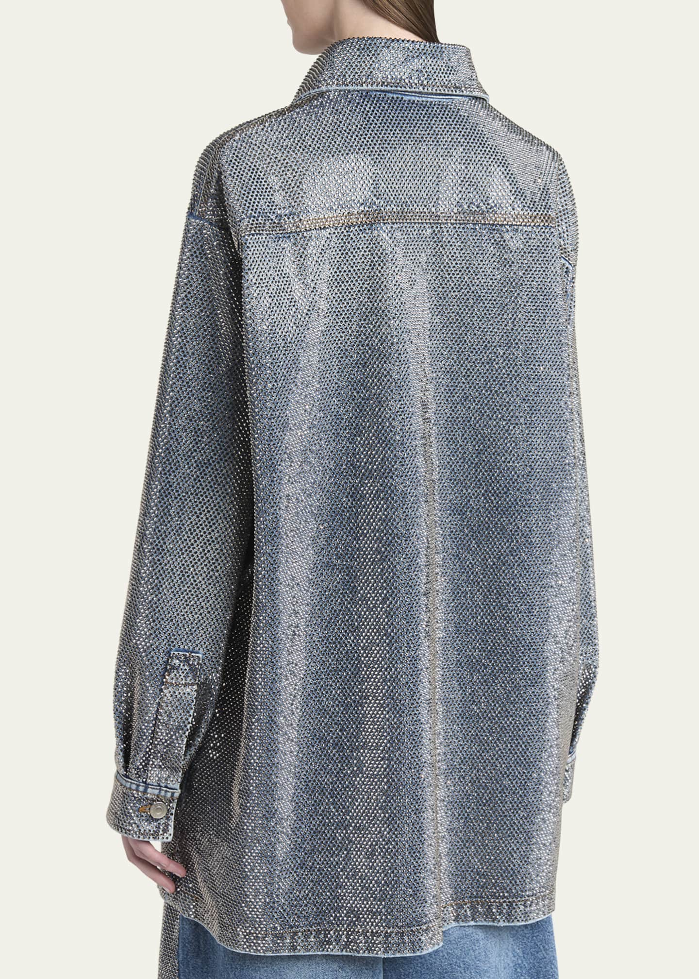 Stella McCartney Crystal Hotfix Denim Overshirt Image 3 of 5