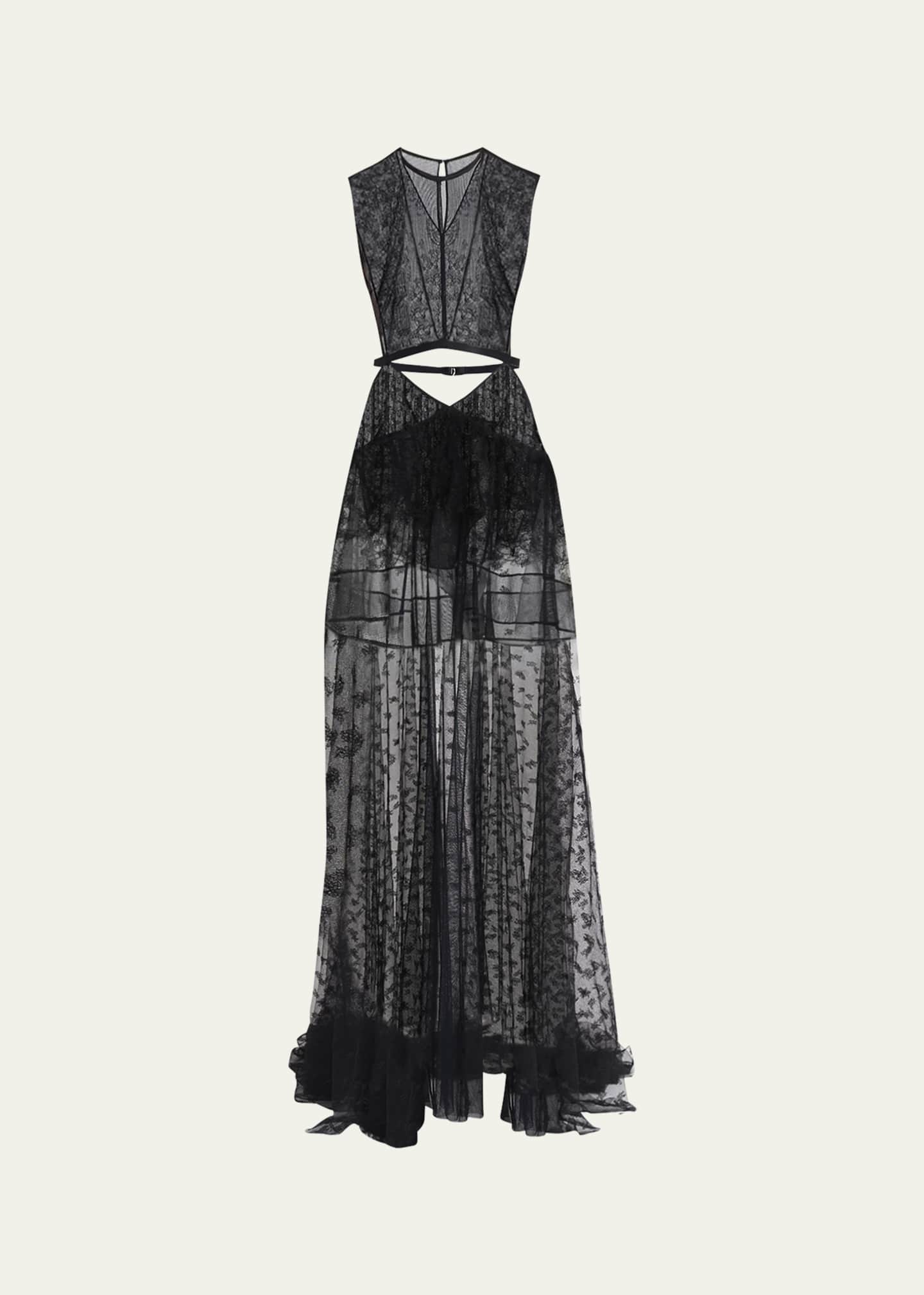 Stella McCartney Chantilly Lace Cutout Maxi Dress Image 1 of 5