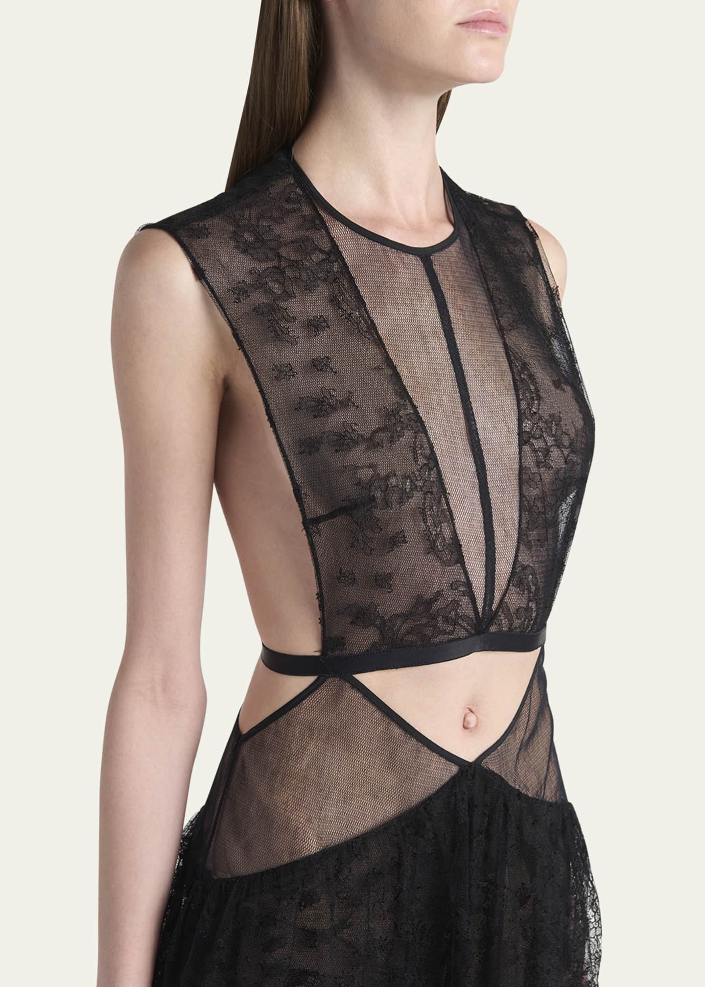 Stella McCartney Chantilly Lace Cutout Maxi Dress Image 5 of 5