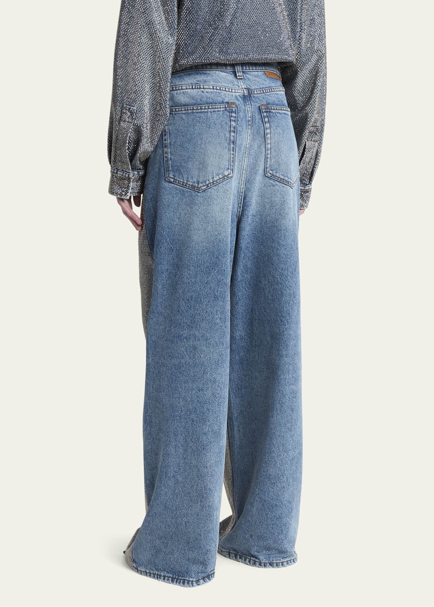 Stella McCartney Crystal Hotfix Wide Leg Jeans Image 3 of 5