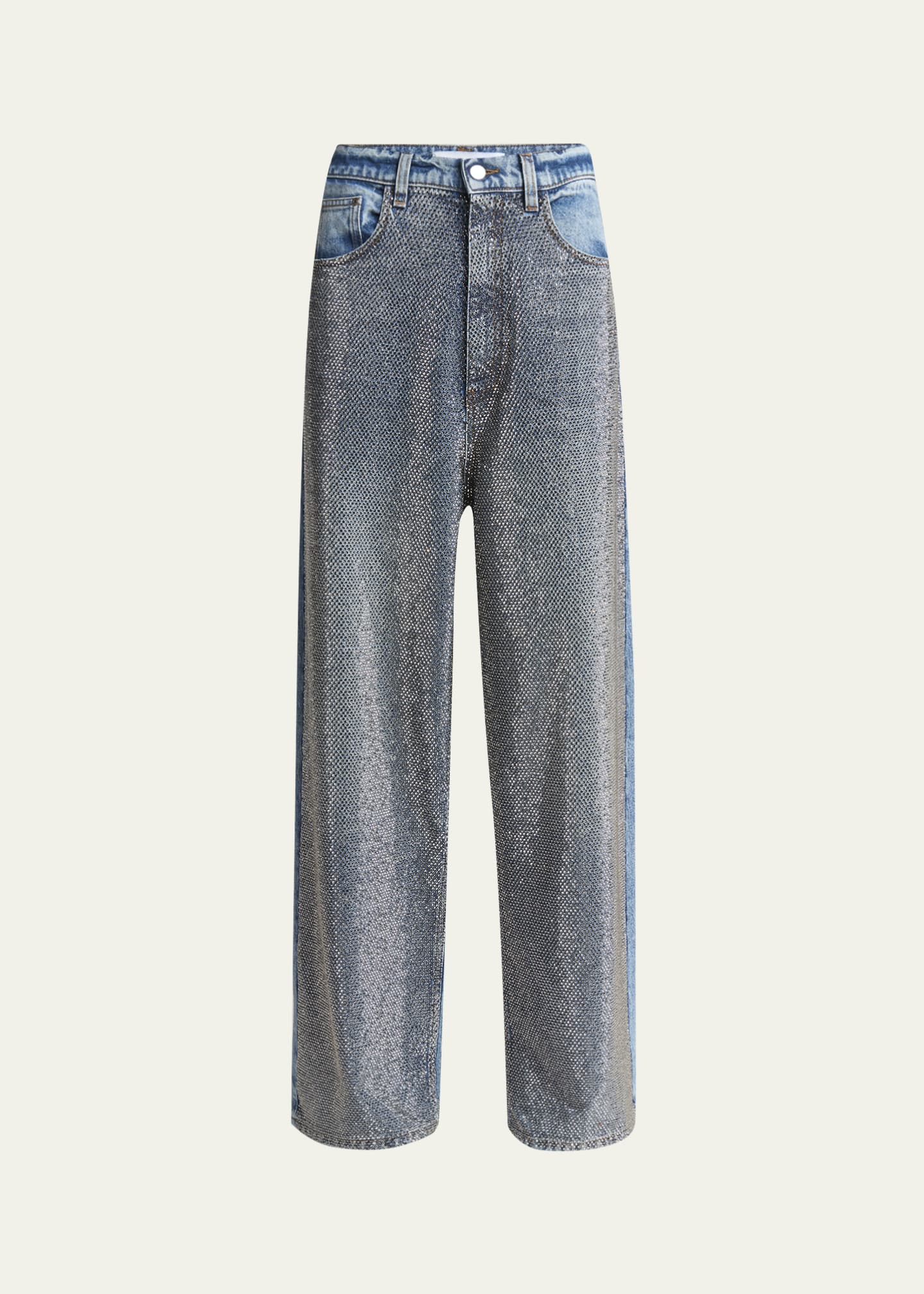Stella McCartney Crystal Hotfix Wide Leg Jeans Image 1 of 5