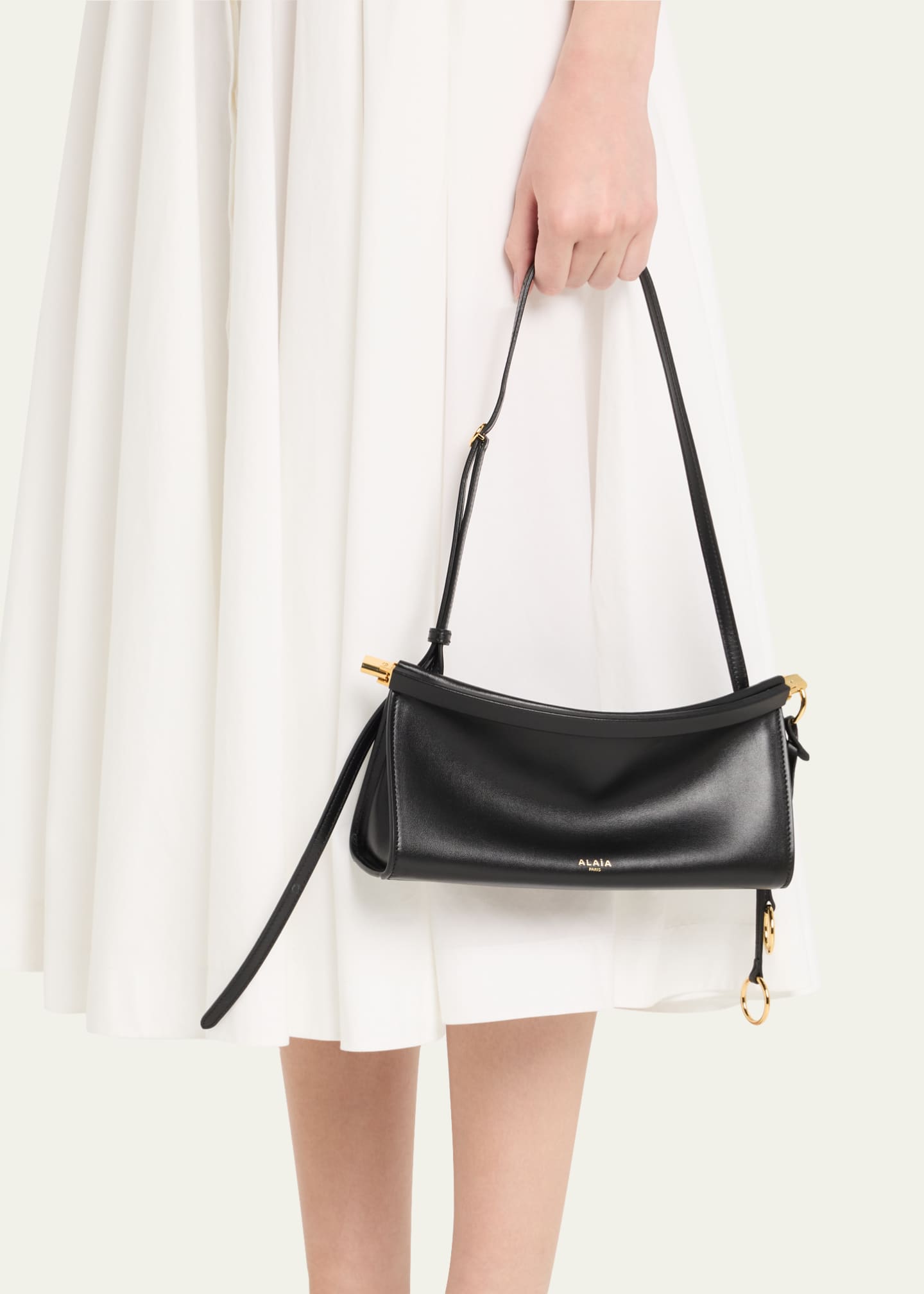 ALAIA Le Click Small Shoulder Bag in Glossy Leather Image 2 of 6
