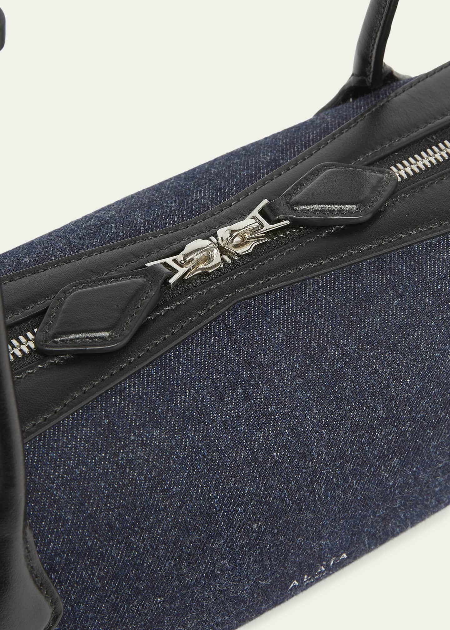 ALAIA Le Teckel Medium Shoulder Bag in Denim Image 6 of 6