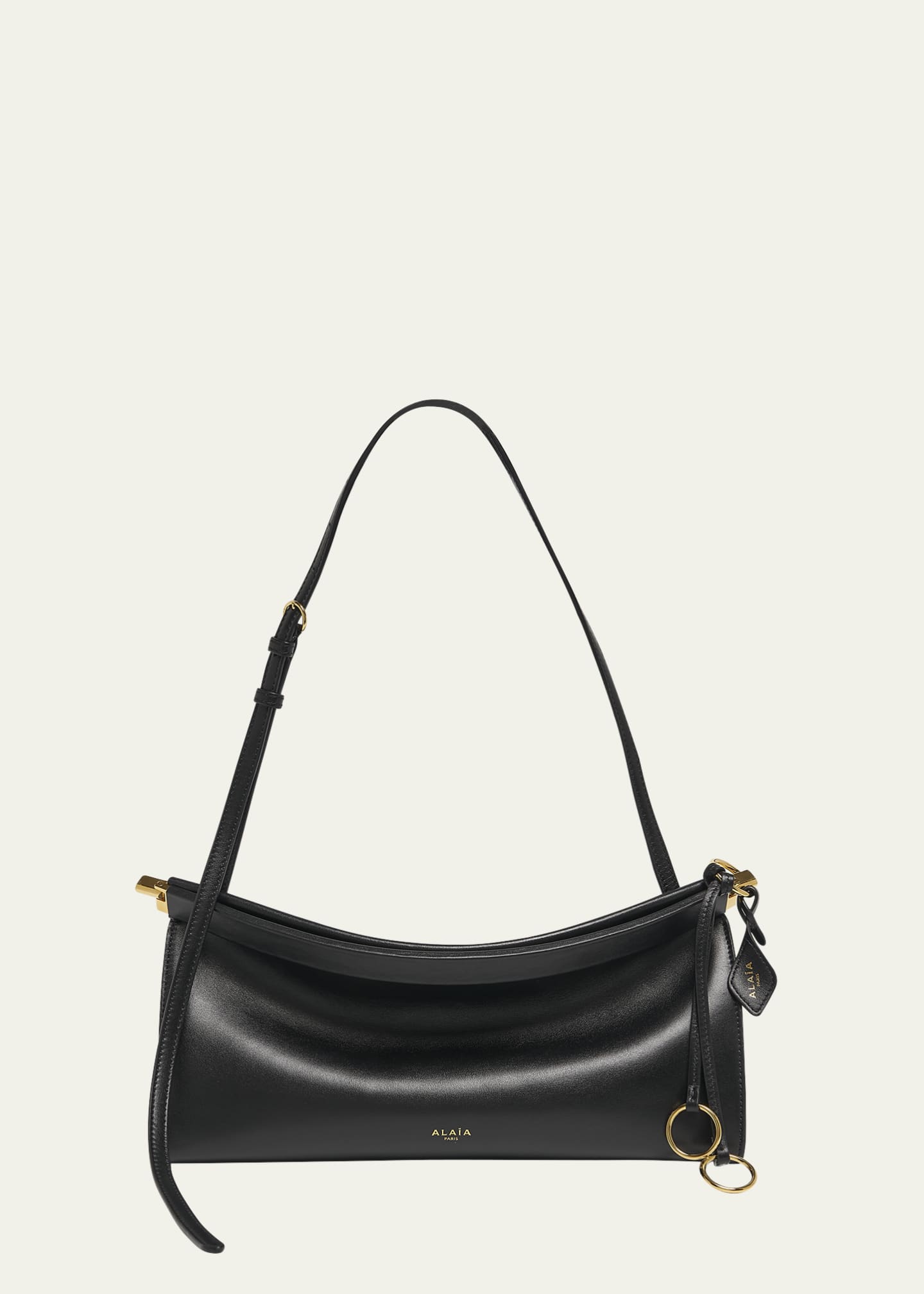 ALAIA Le Click Medium Shoulder Bag in Glossy Leather Image 1 of 6