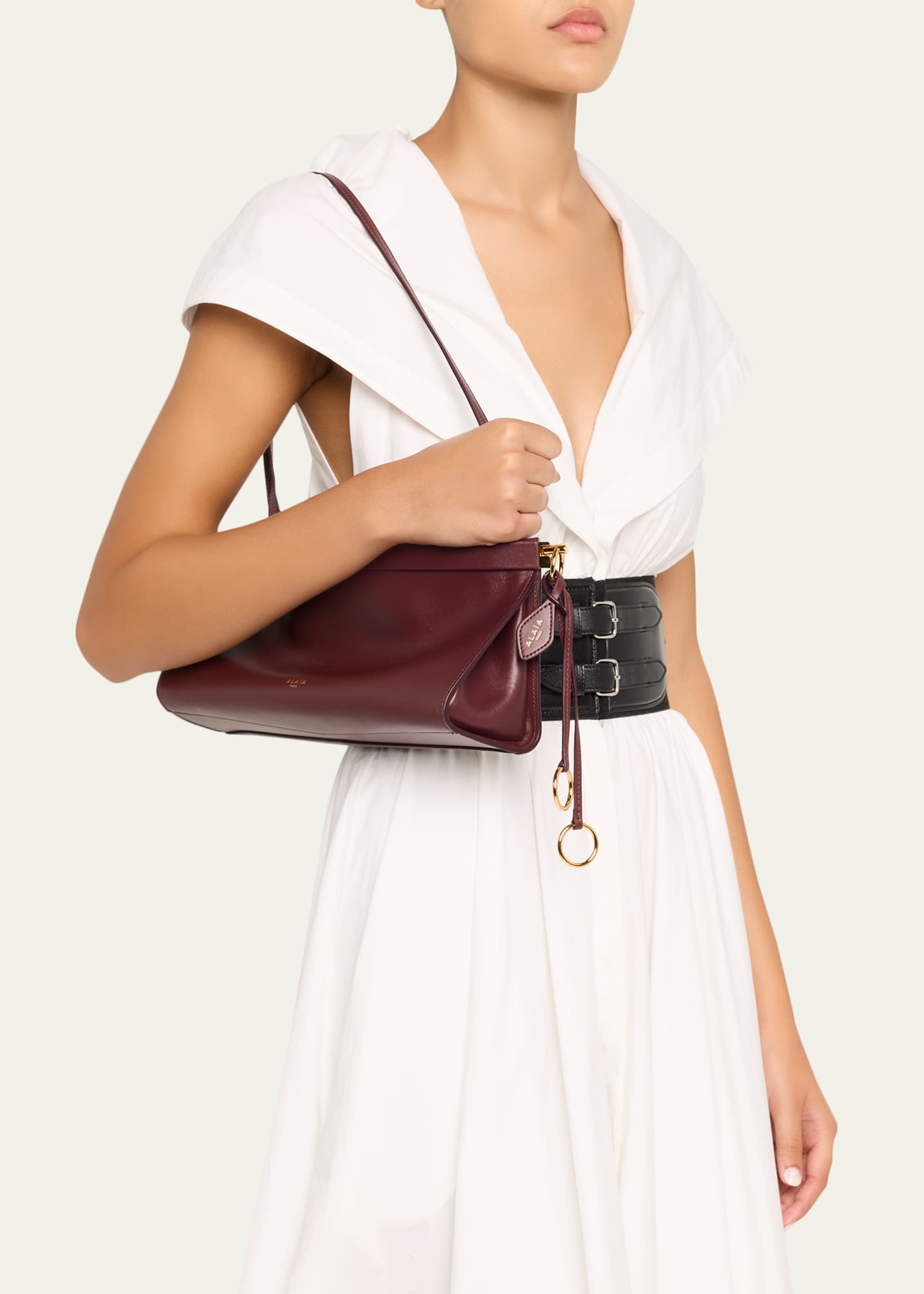 ALAIA Le Click Medium Shoulder Bag in Glossy Leather - Bergdorf