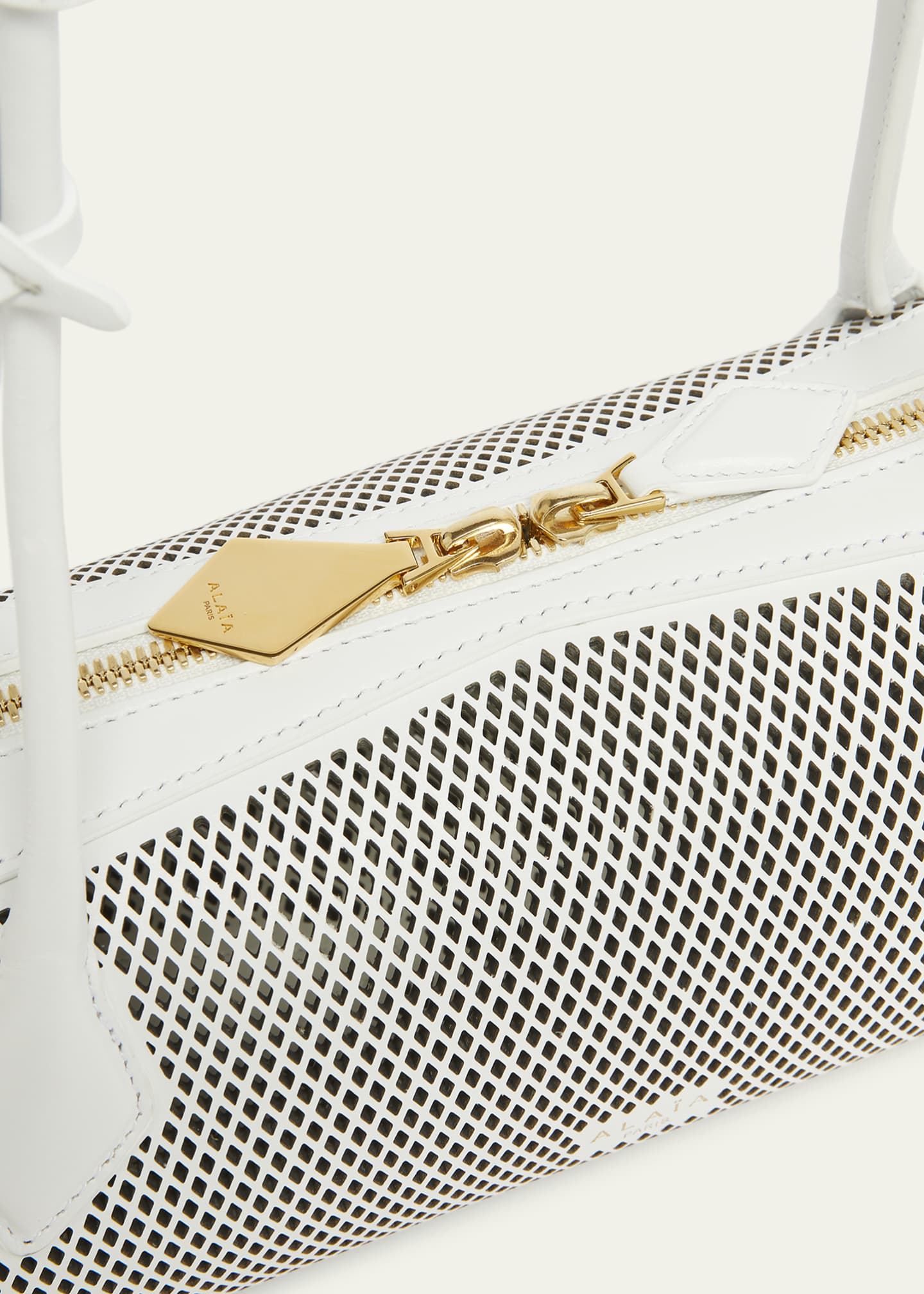 ALAIA Le Teckel Medium Shoulder Bag in Fishnet Leather Image 6 of 6
