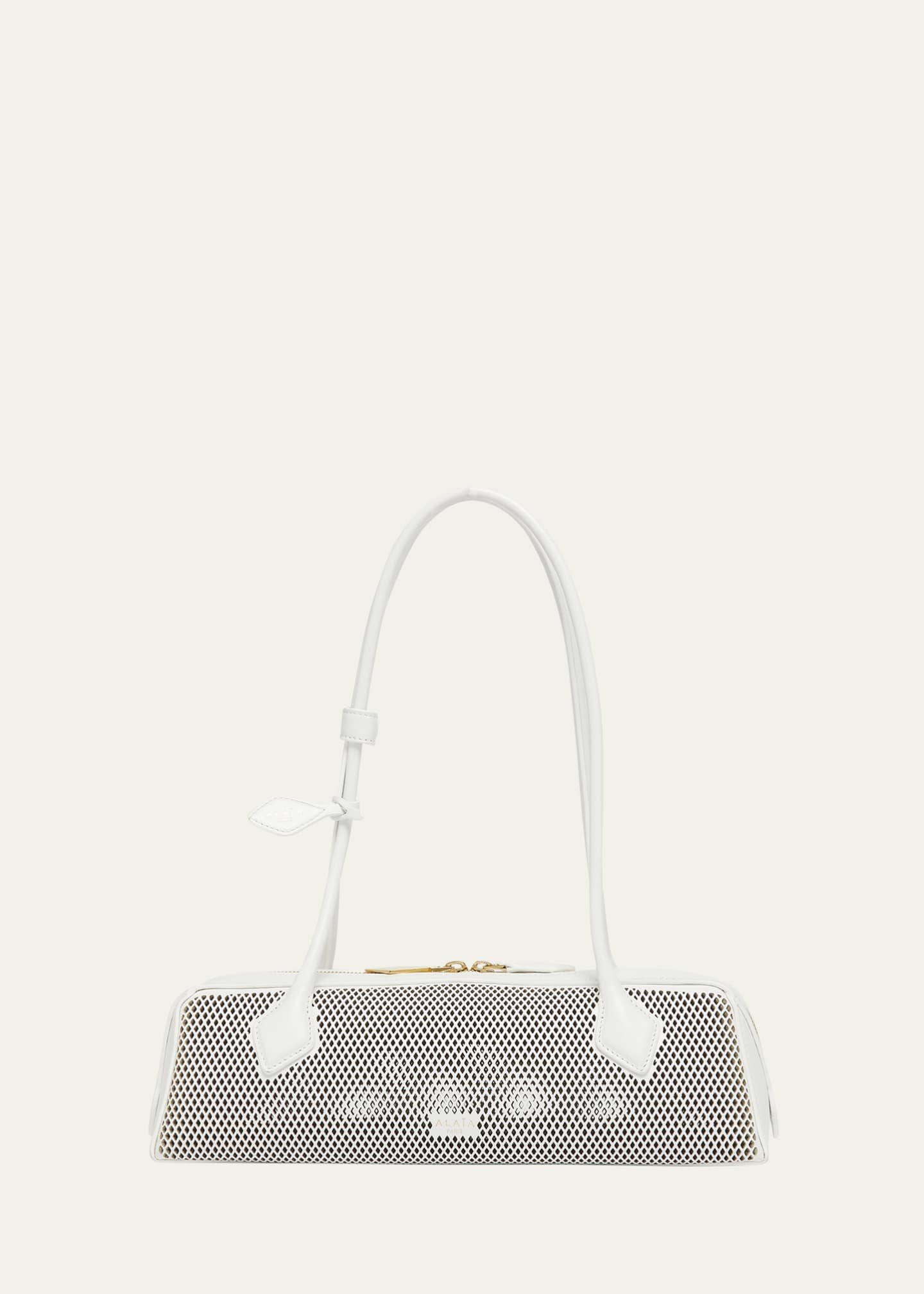 ALAIA Le Teckel Medium Shoulder Bag in Fishnet Leather Image 1 of 6