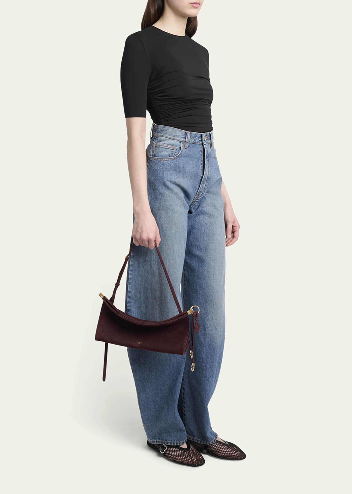 ALAIA Le Click Medium Shoulder Bag in Leather Image 5 of 6