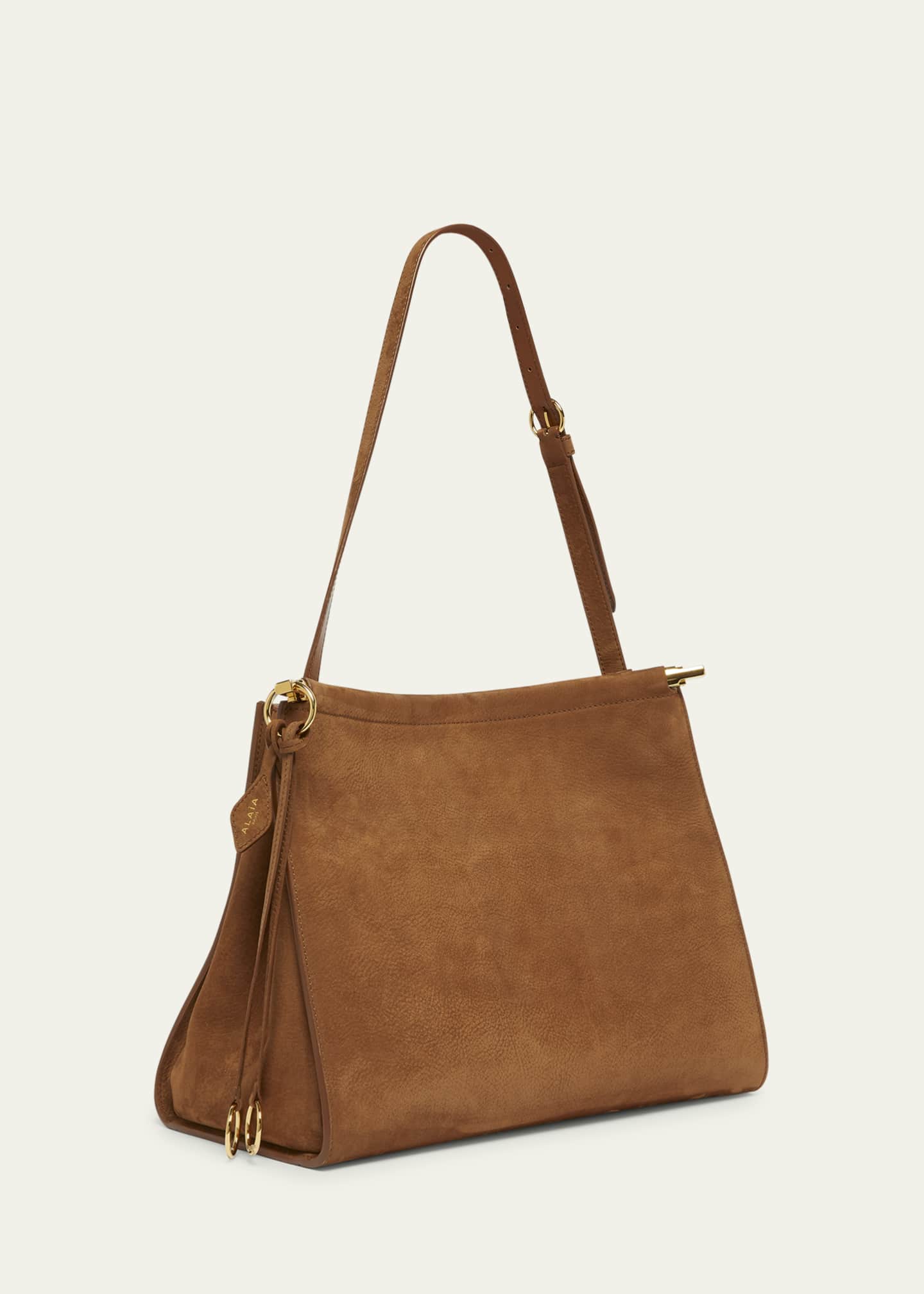 ALAIA Le Click Medium Square Tote Bag in Nubuck Leather Image 3 of 6