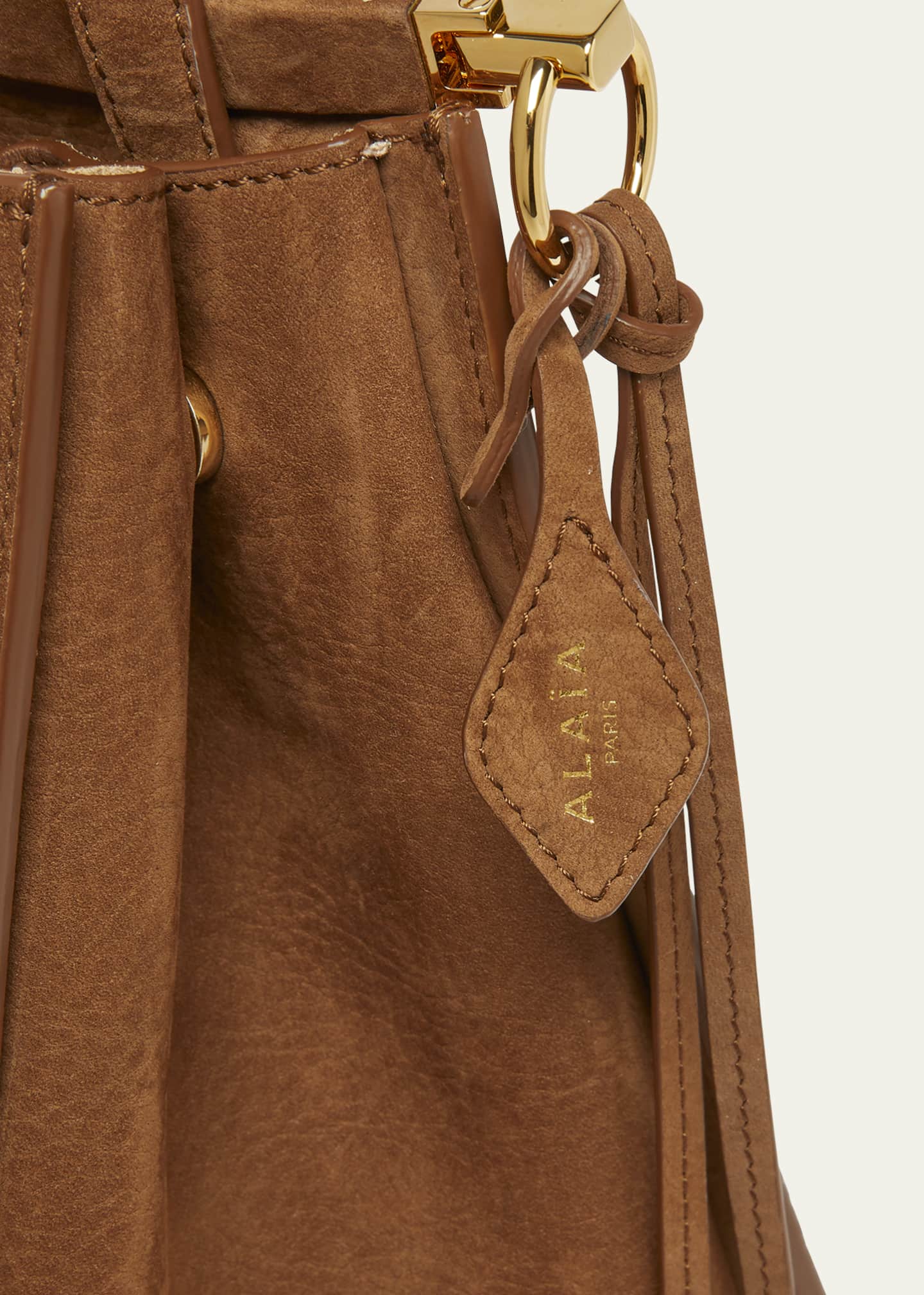 ALAIA Le Click Medium Square Tote Bag in Nubuck Leather Image 6 of 6