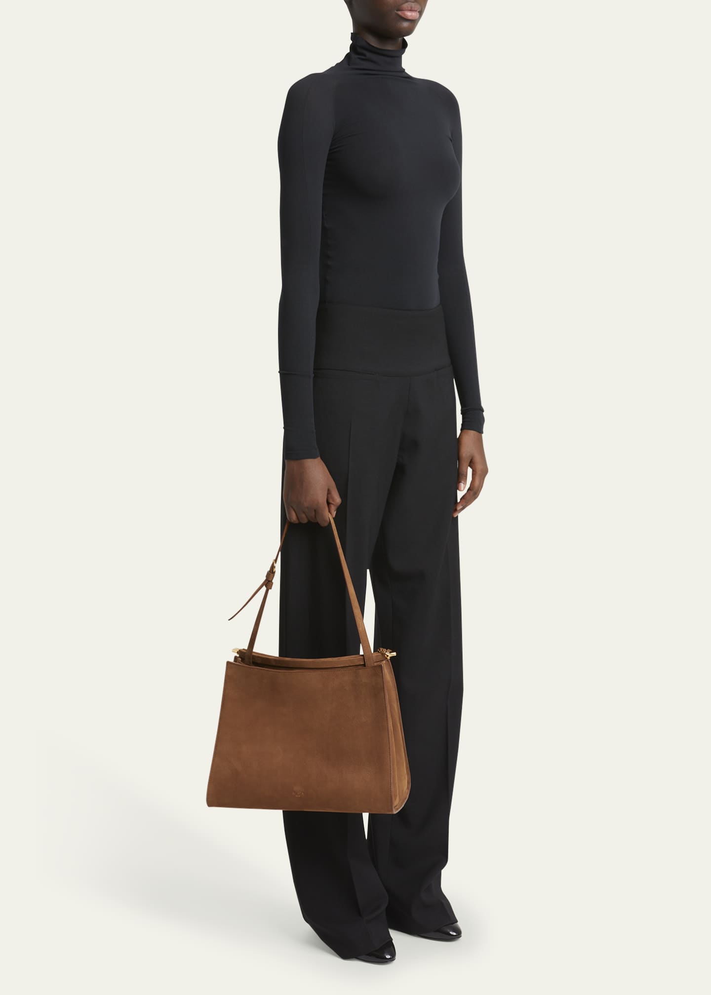 ALAIA Le Click Medium Square Tote Bag in Nubuck Leather Image 5 of 6