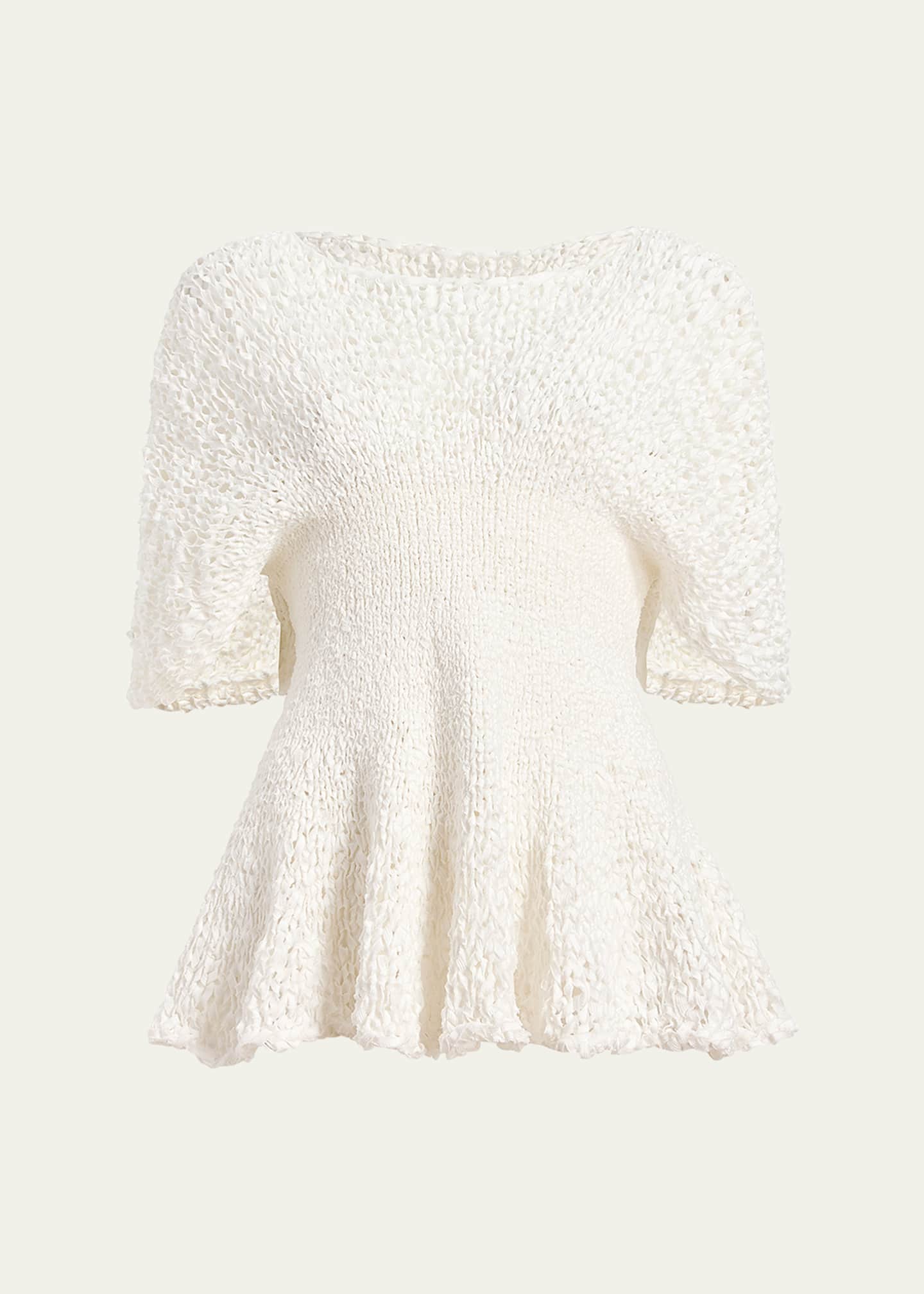 Khaite Mathilde Peplum Batwing Cotton Top Image 1 of 5