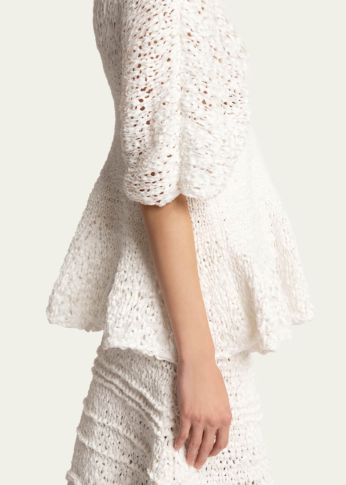 Khaite Mathilde Peplum Batwing Cotton Top Image 5 of 5