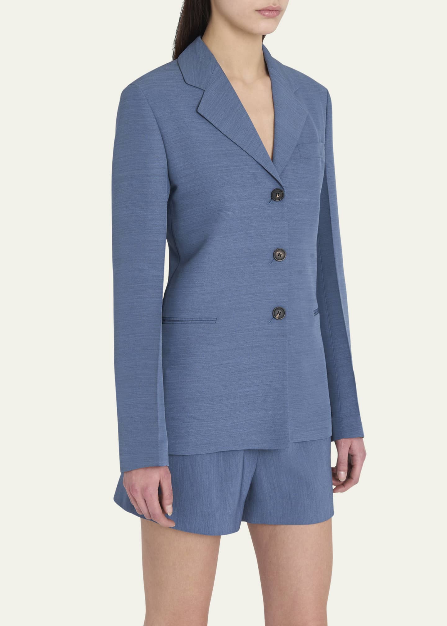 Ferragamo 3-Button Wool Faille Jacket Image 4 of 5