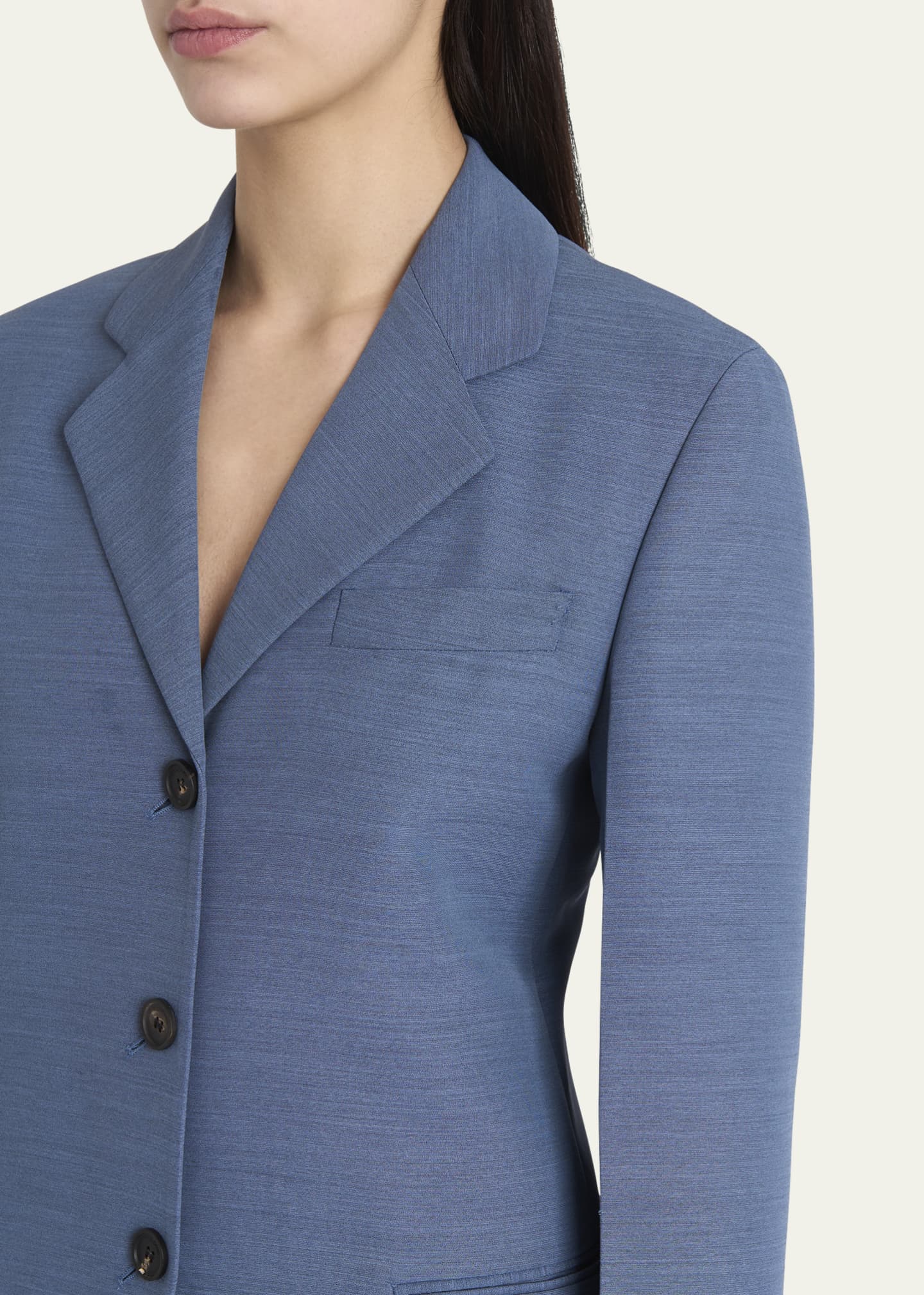 Ferragamo 3-Button Wool Faille Jacket Image 5 of 5