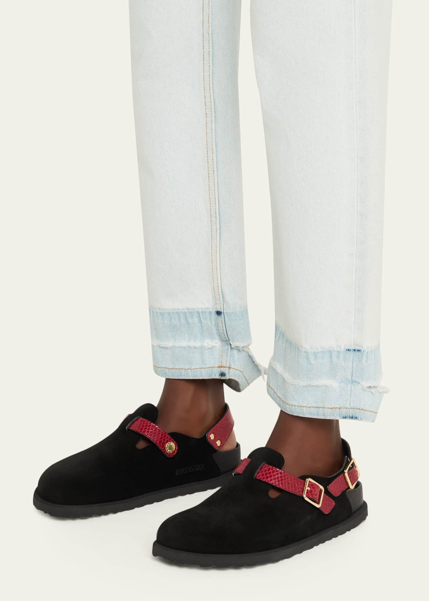 1774 Birkenstock Tokio Cazador Mixed Leather Slingback Mules