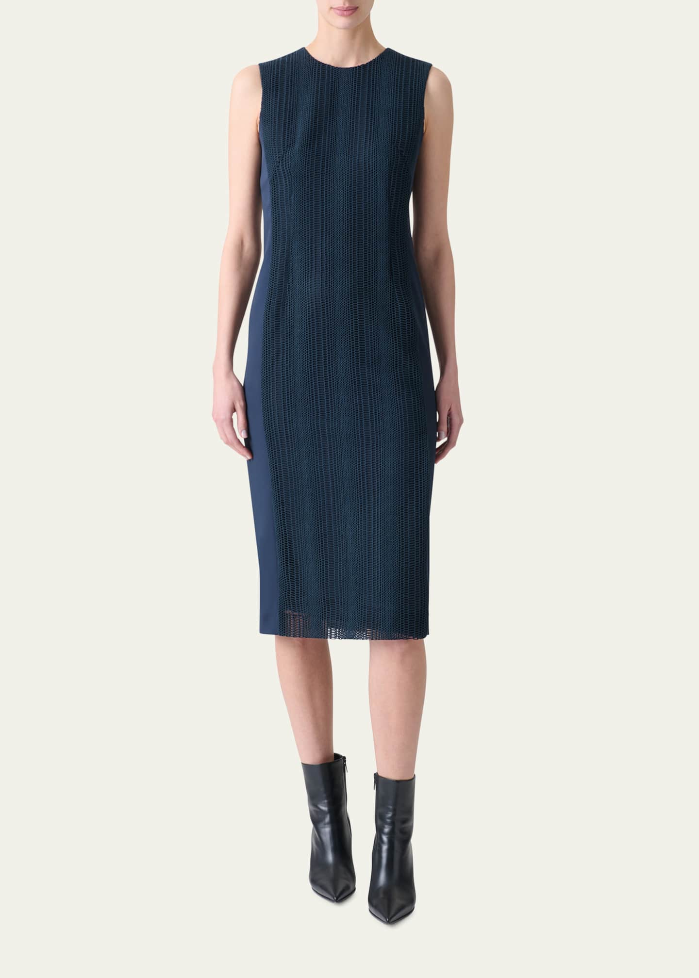 Akris Techno Degrade Striped Sleeveless Dress Image 2 of 5