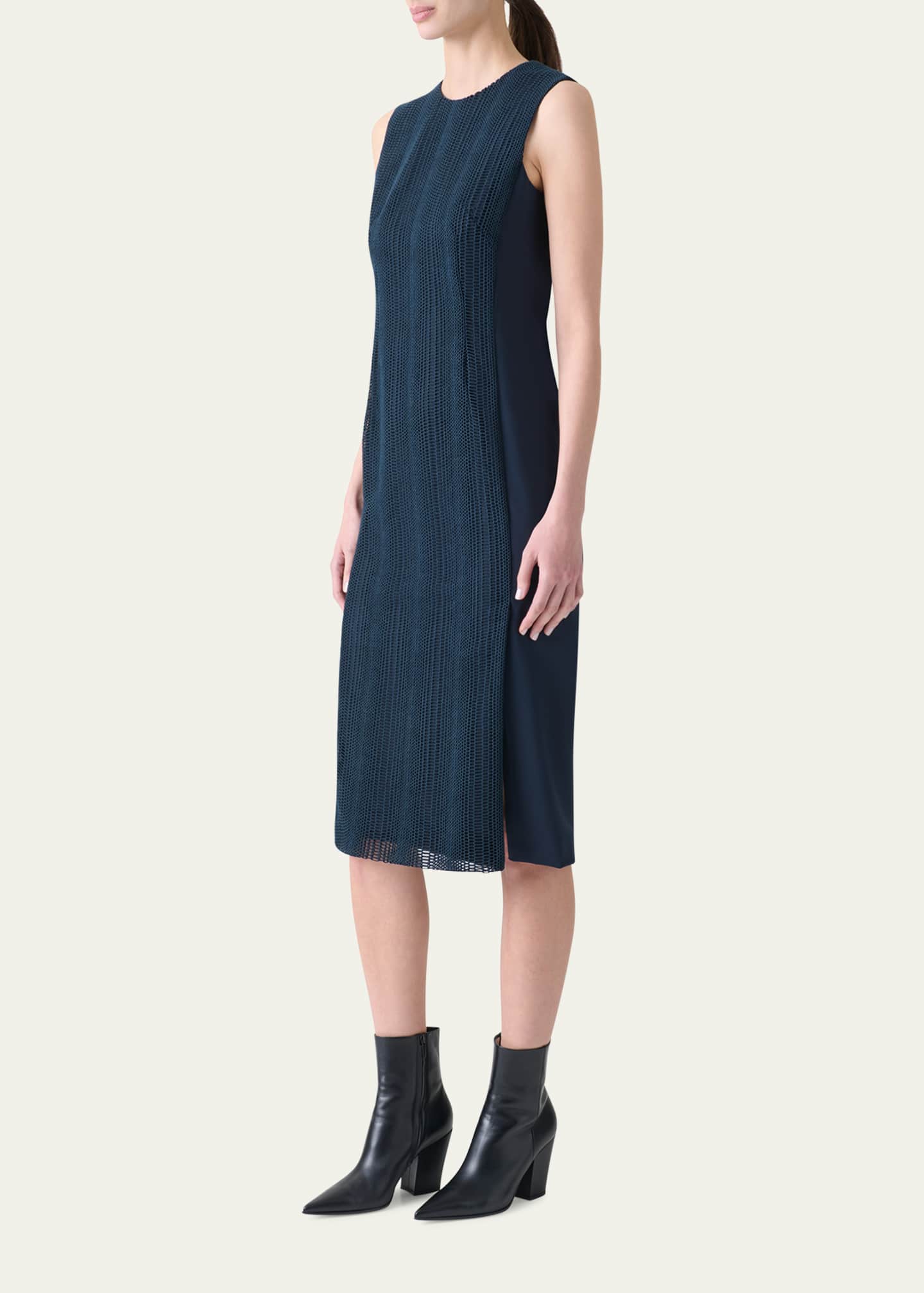 Akris Techno Degrade Striped Sleeveless Dress Image 4 of 5