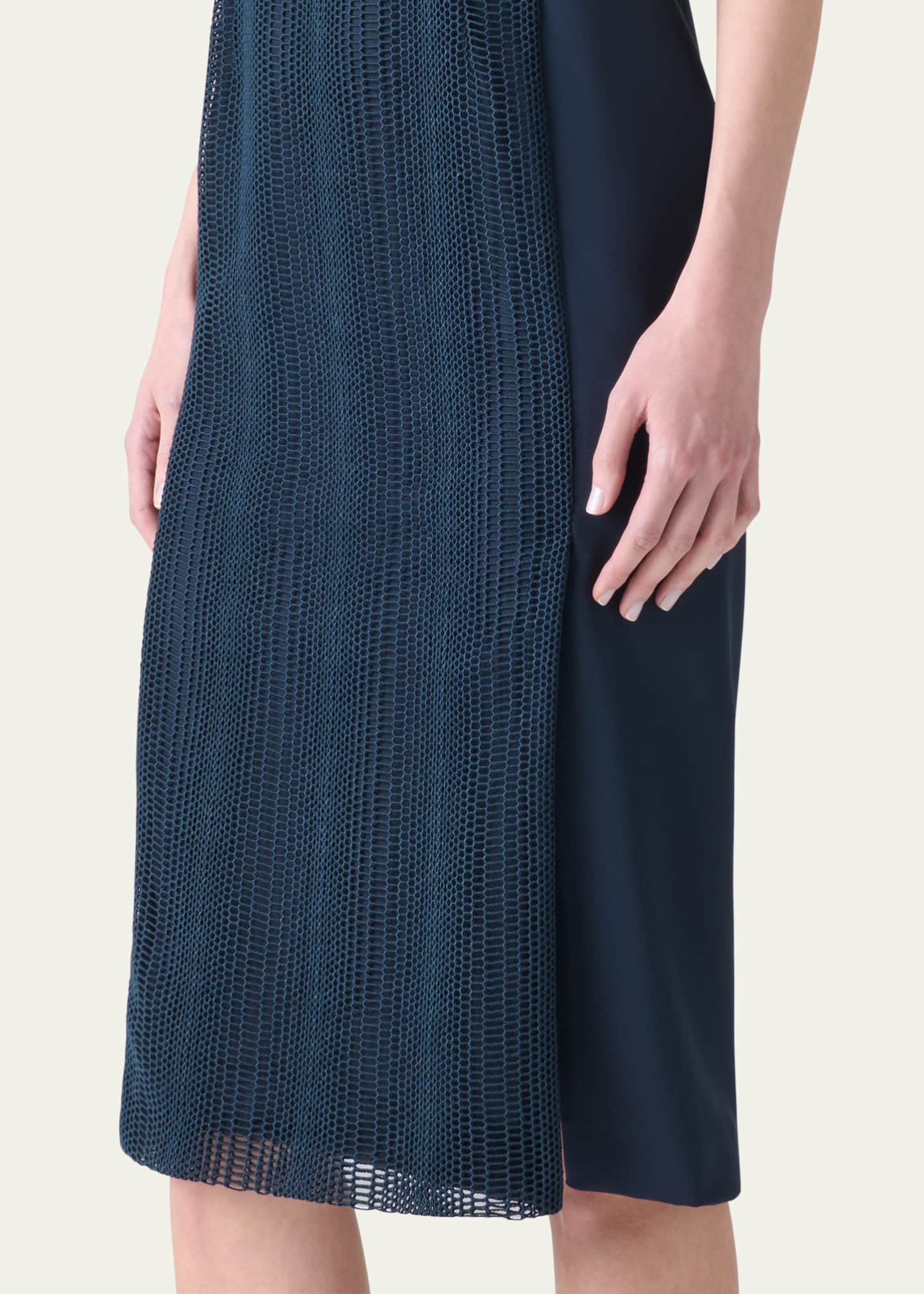 Akris Techno Degrade Striped Sleeveless Dress Image 5 of 5