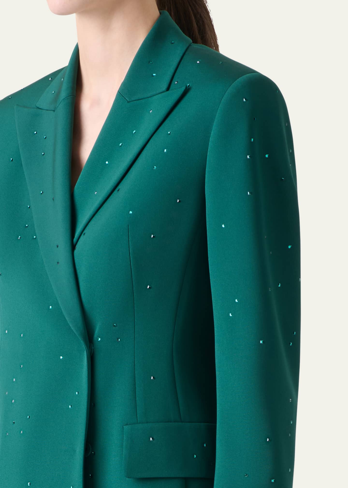 Akris Nadine Swarovski Stars Double-Breasted Silk Crepe Jacket Image 5 of 5