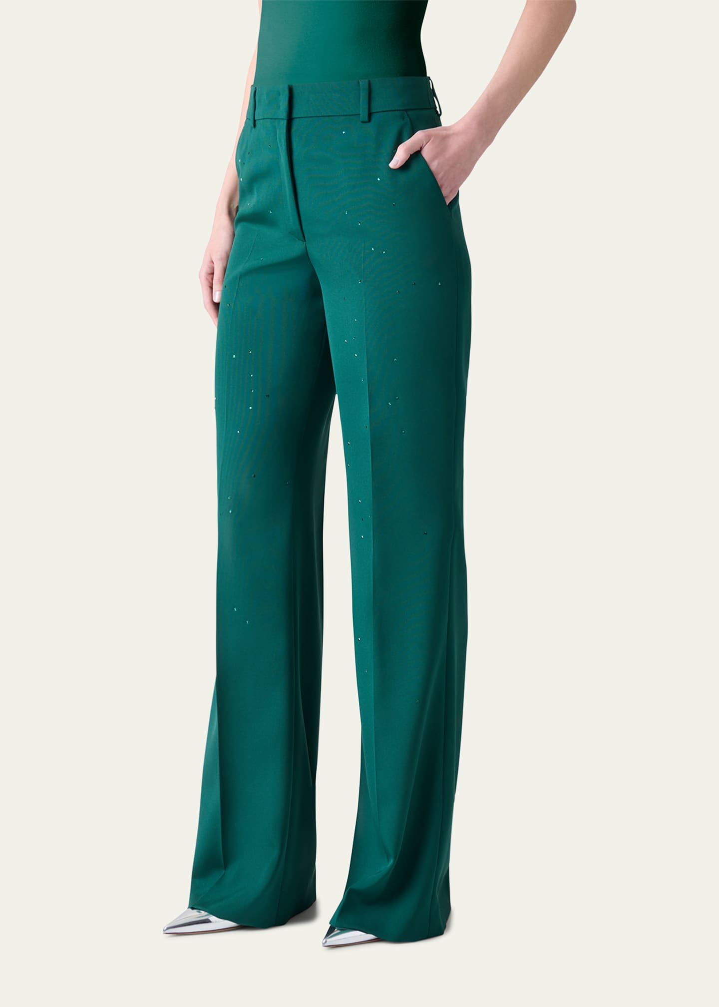 Akris Florine Swarovski Stars Silk Crepe Pants Image 4 of 5