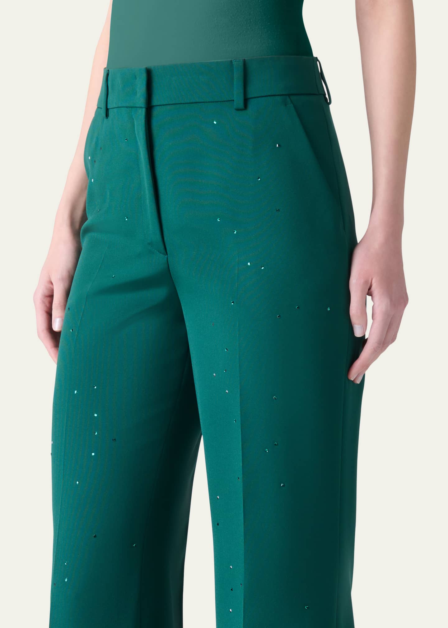Akris Florine Swarovski Stars Silk Crepe Pants Image 5 of 5