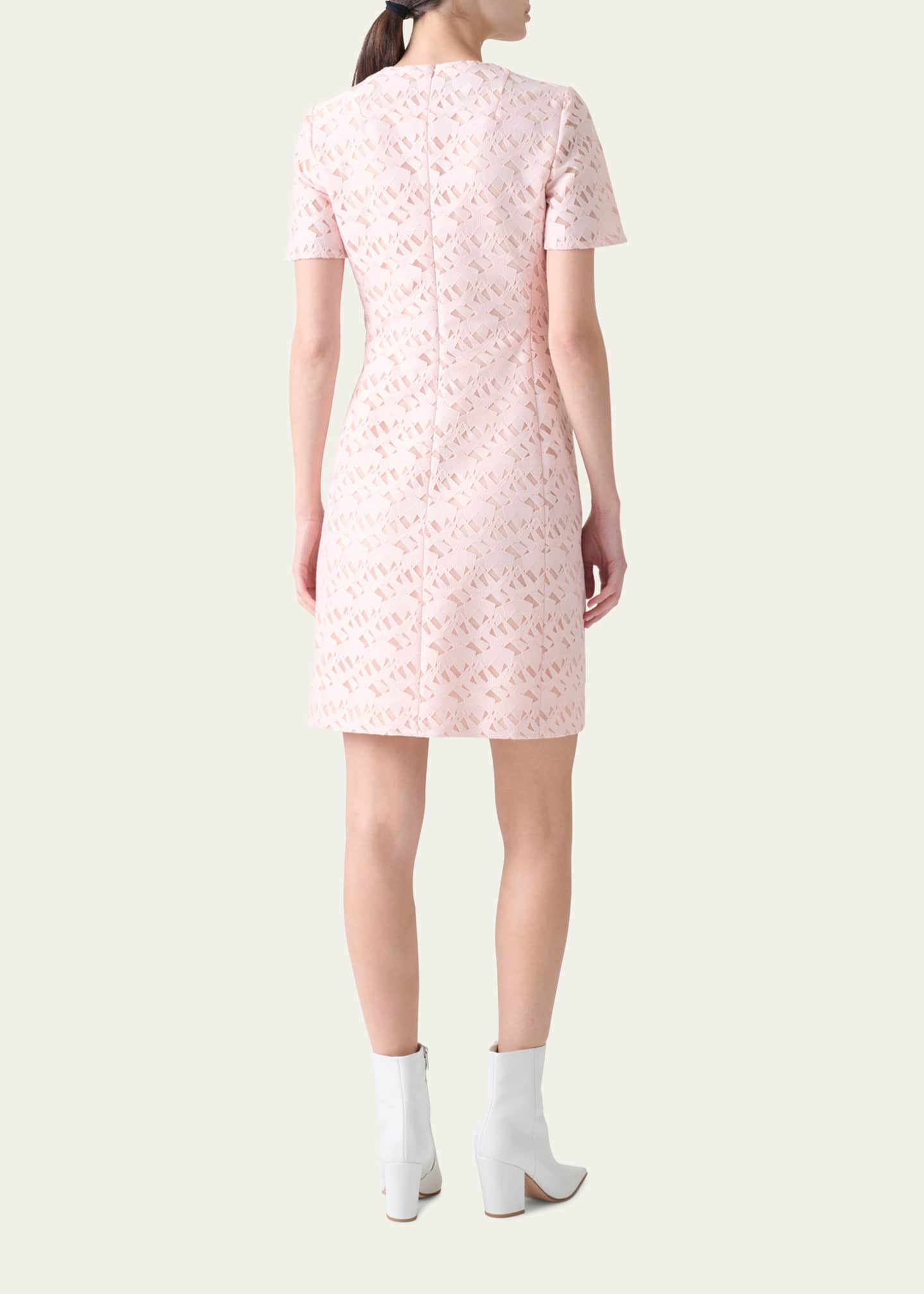 Akris Tulle Techno Geometric Short Dress Image 3 of 5