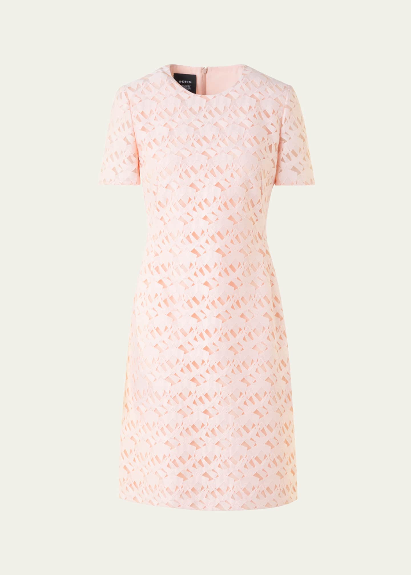 Akris Tulle Techno Geometric Short Dress Image 1 of 5