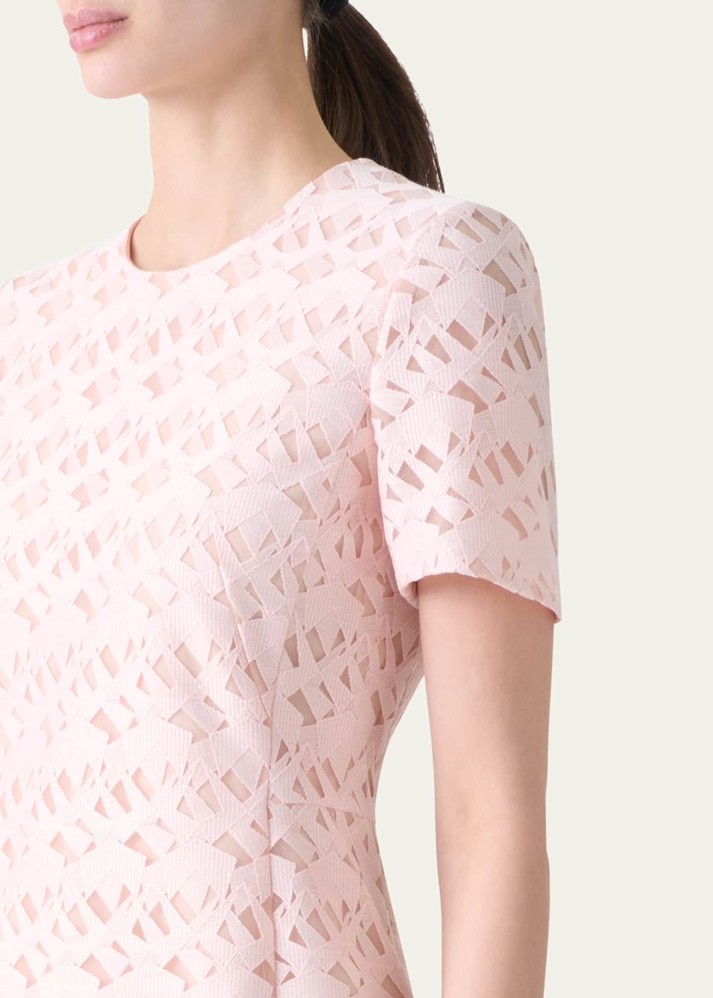 Akris Tulle Techno Geometric Short Dress Image 5 of 5