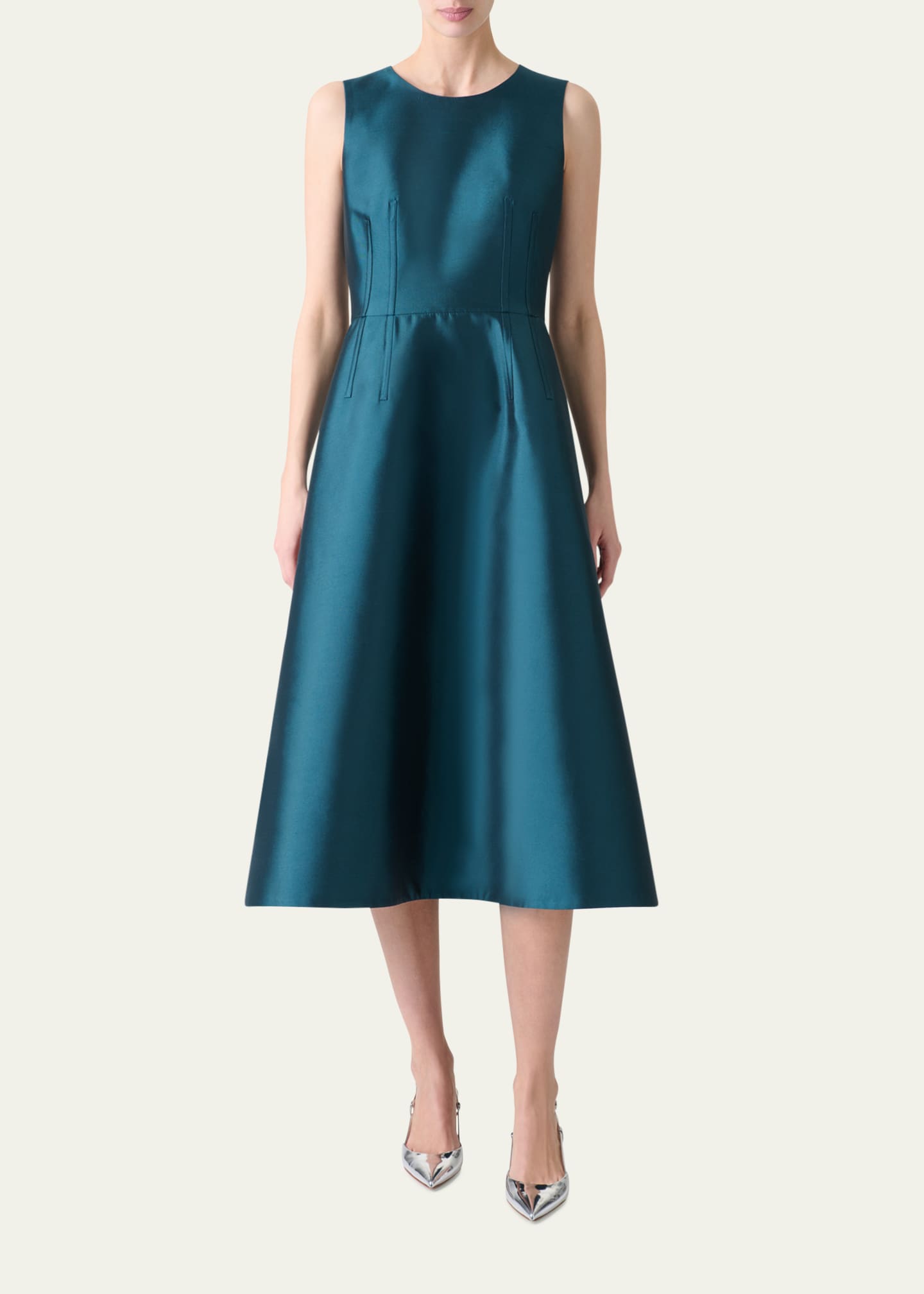 Akris Dupion Silk Sleeveless Cocktail Dress Image 2 of 5