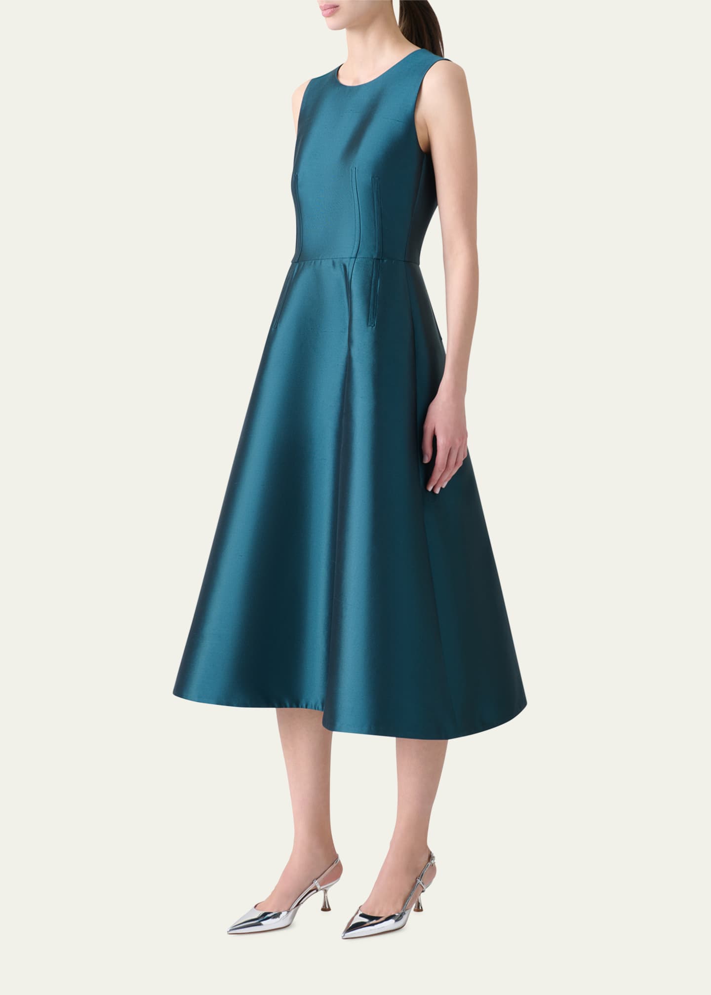 Akris Dupion Silk Sleeveless Cocktail Dress Image 4 of 5