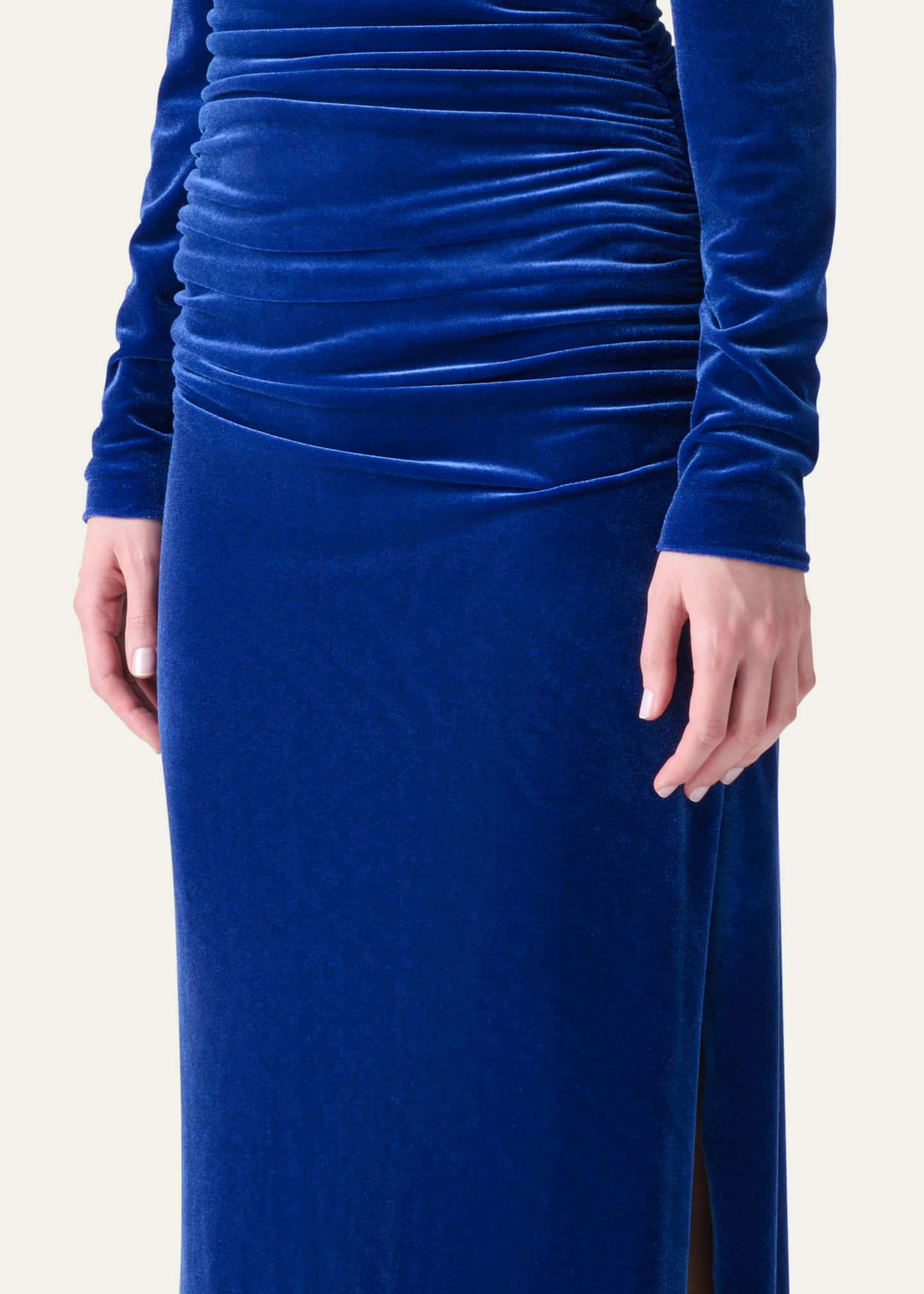 Akris Velvet Off-the-Shoulder Draped Gown Image 5 of 5